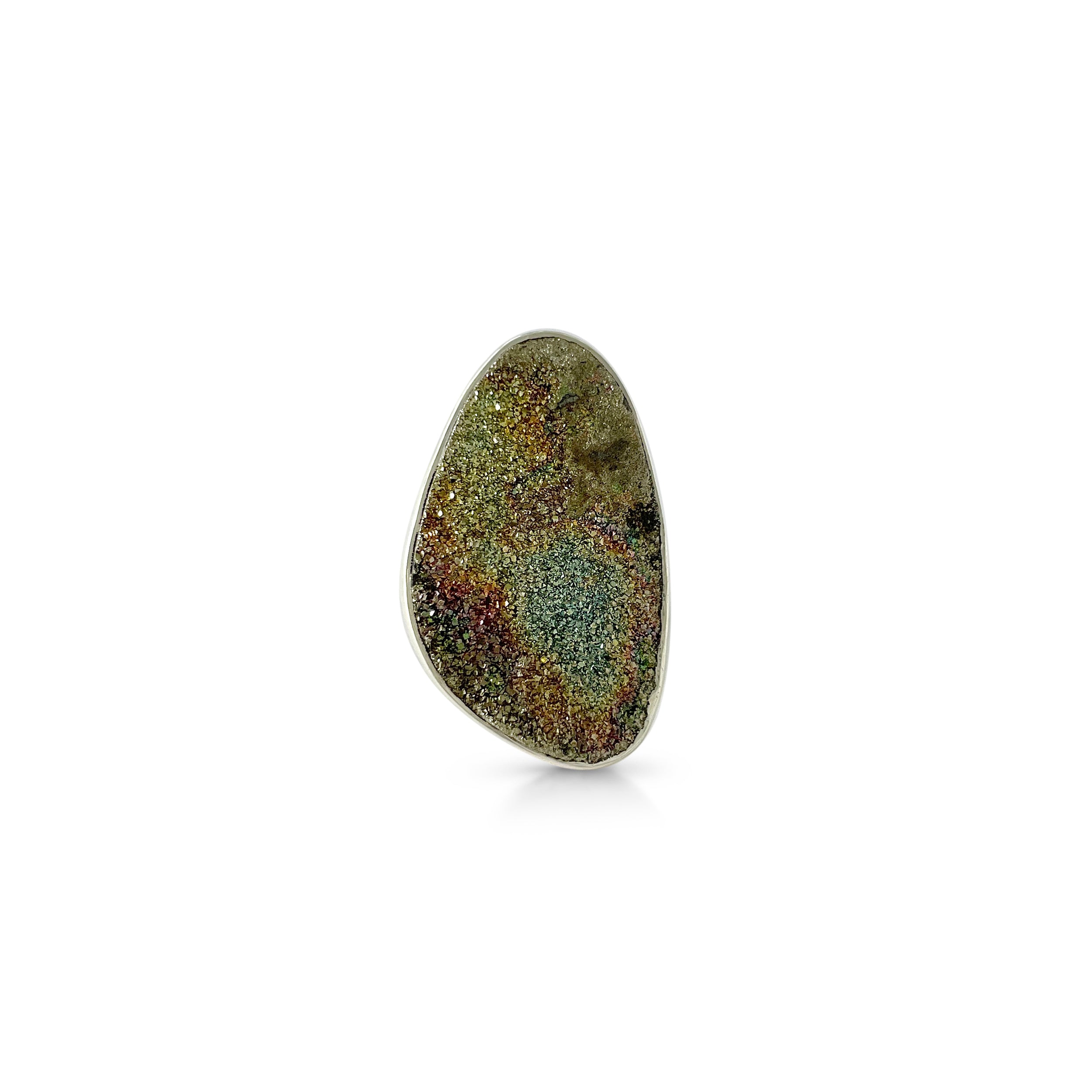 Spectropyrite Druzy Ring-(SPD-2-57)