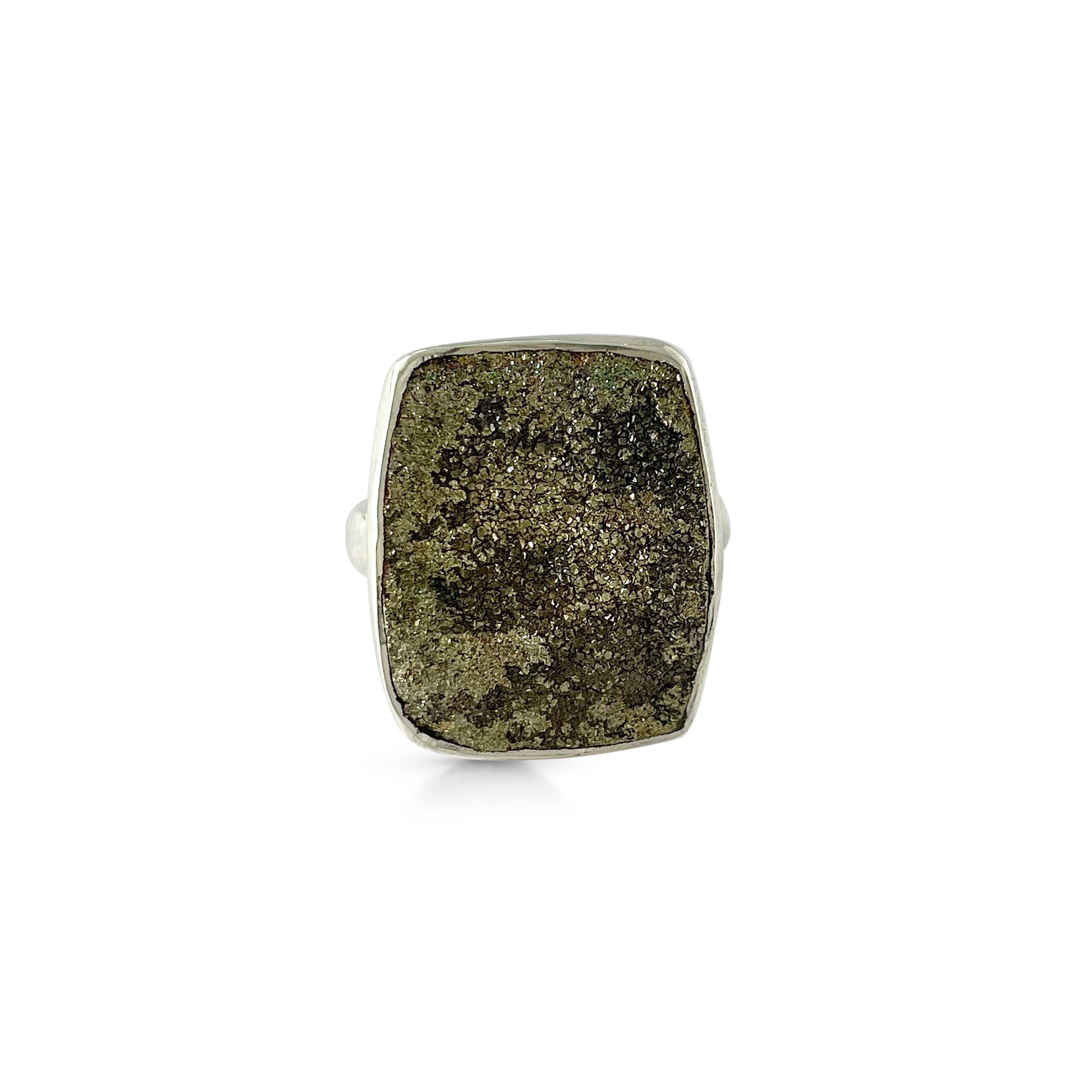 Spectropyrite Druzy Ring-(SPD-2-60)