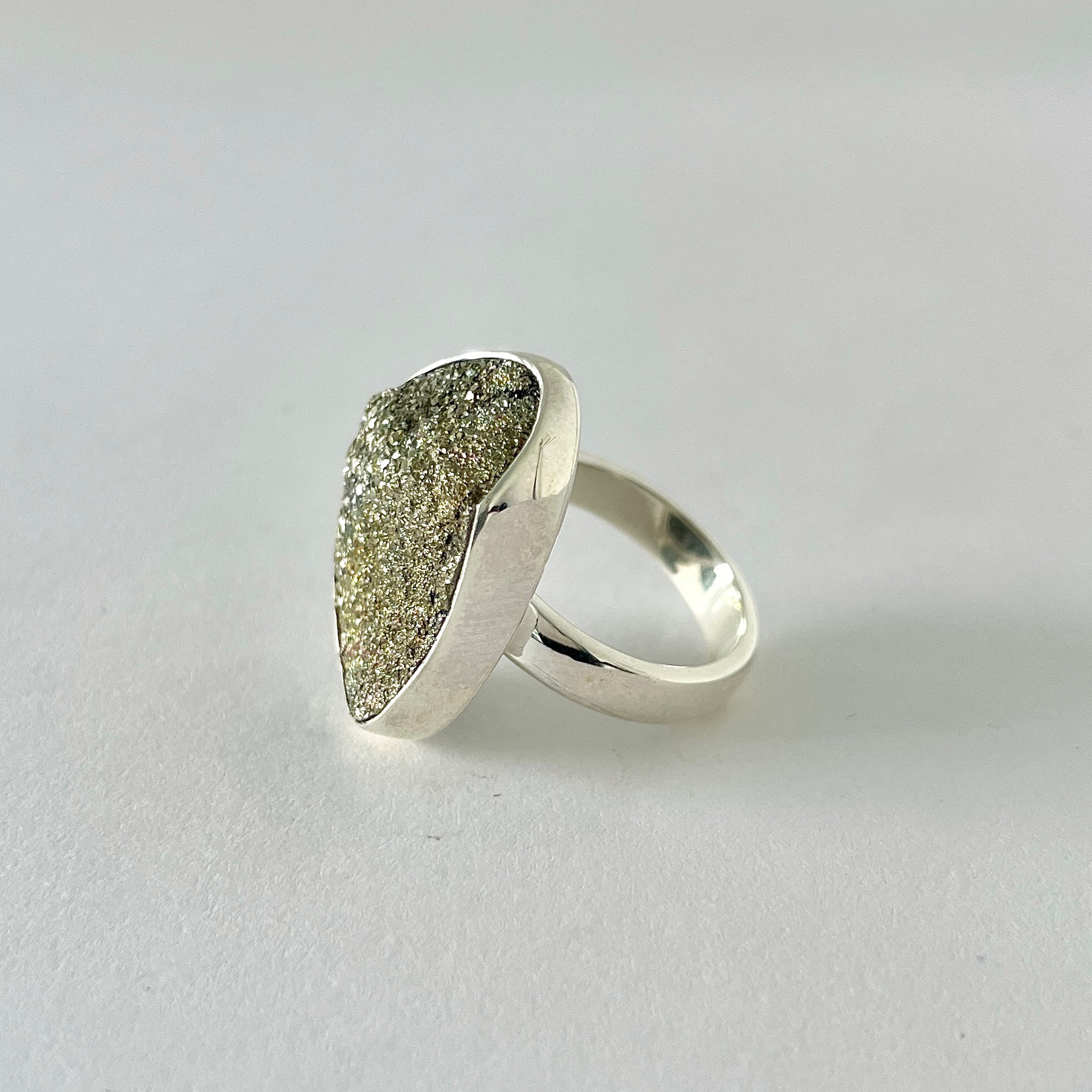 Spectropyrite Druzy Ring-(SPD-2-9)