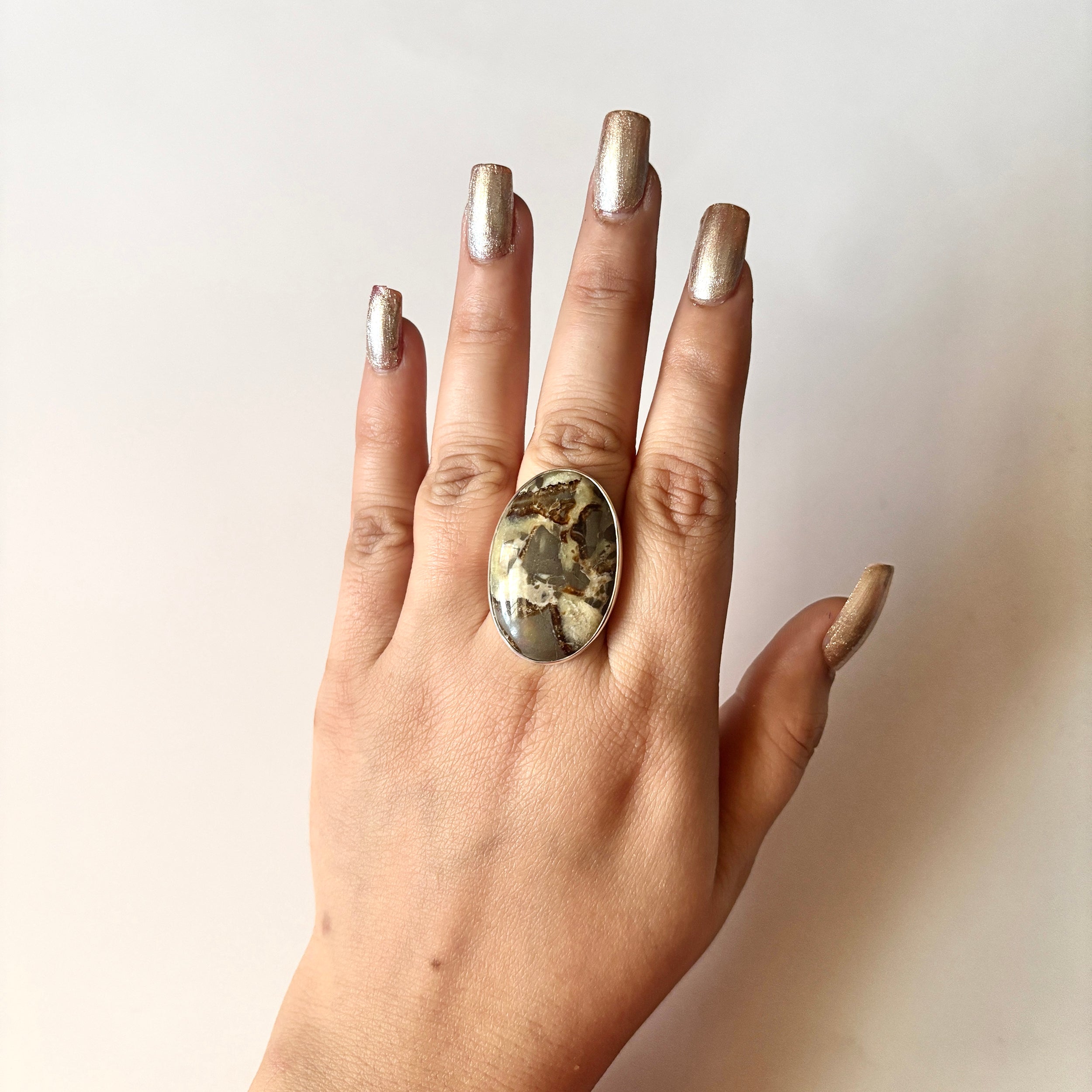 Septarian Rhyolite Ring-(SPR-2-1)