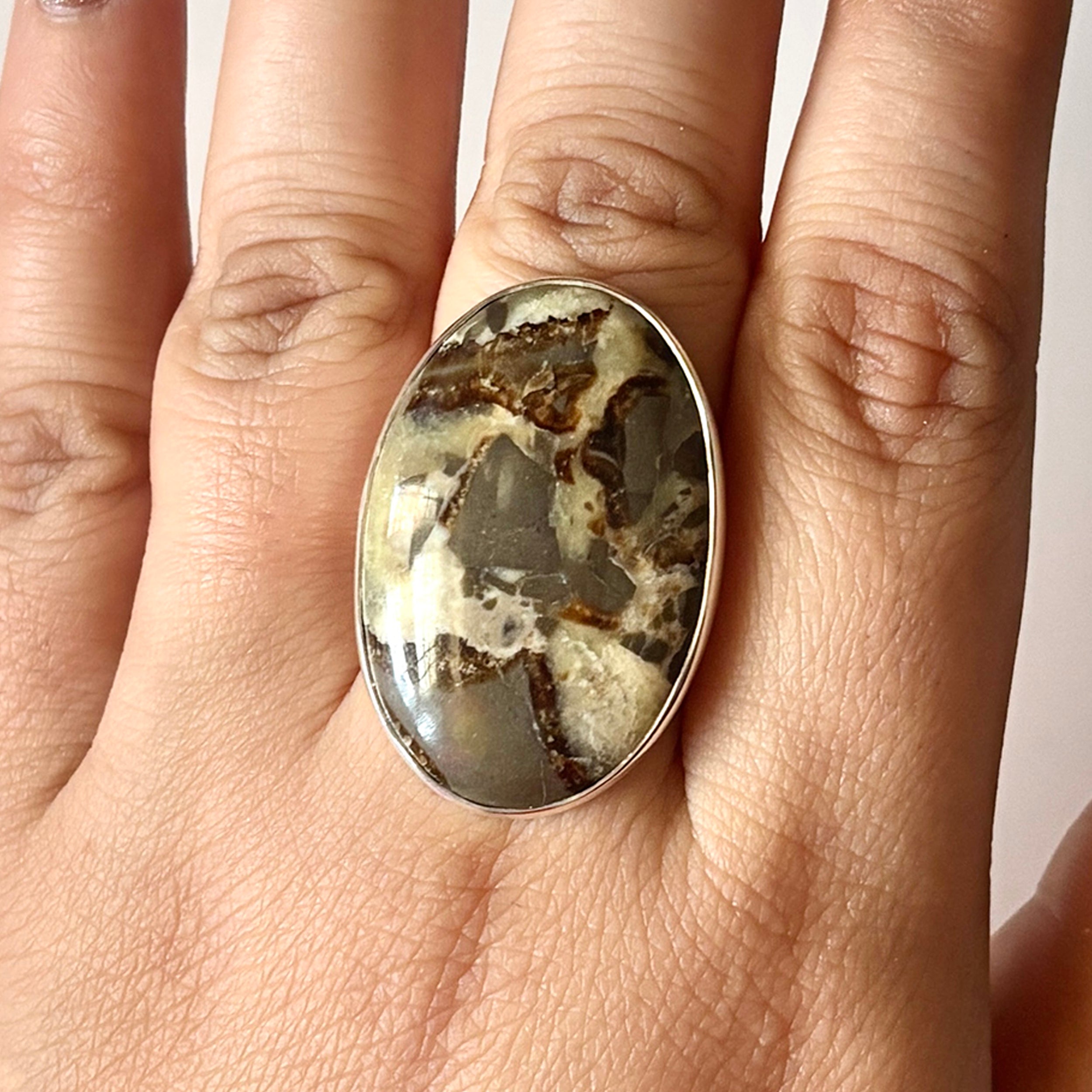 Septarian Rhyolite Ring-(SPR-2-1)