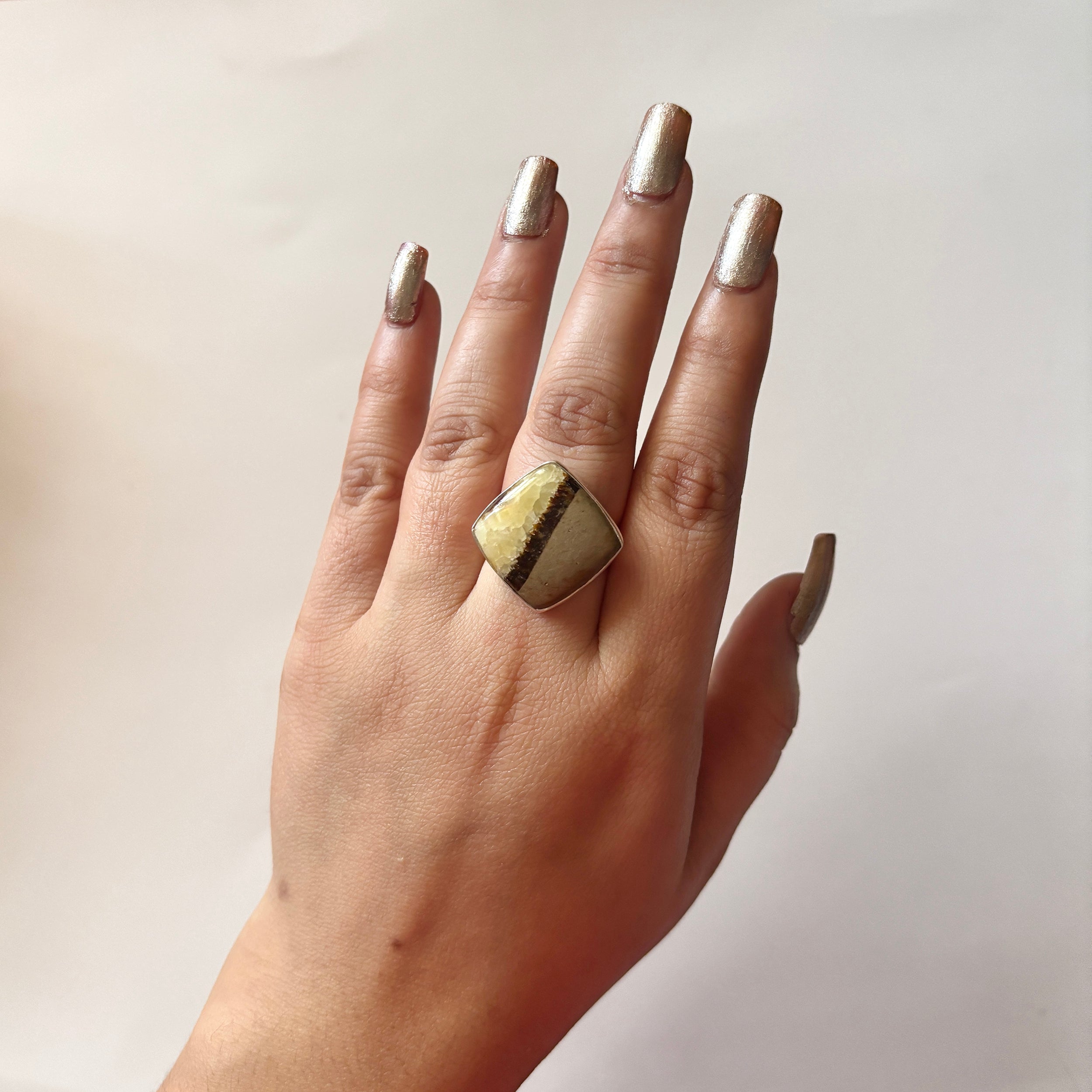 Septarian Rhyolite Ring-(SPR-2-10)