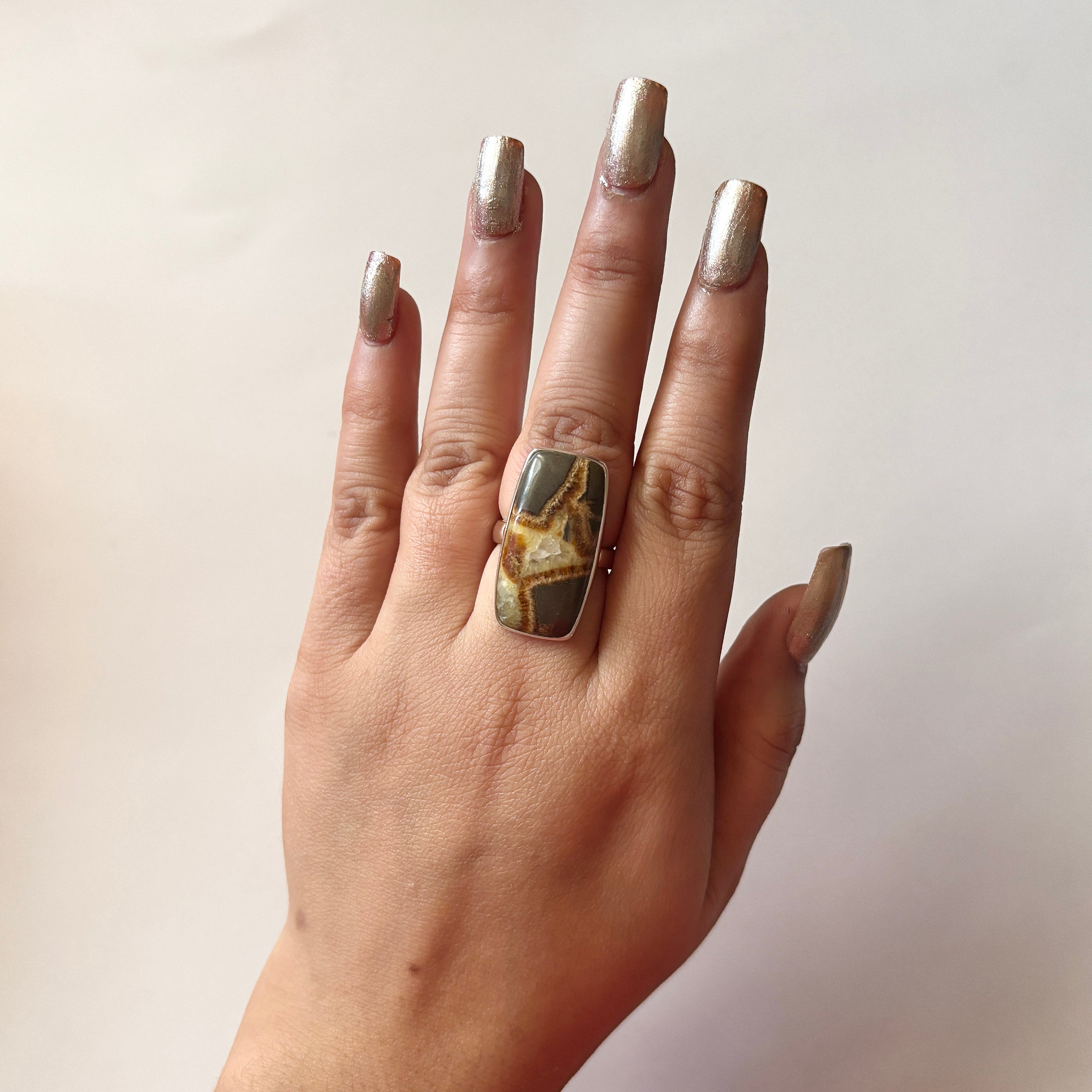 Septarian Rhyolite Ring-(SPR-2-12)