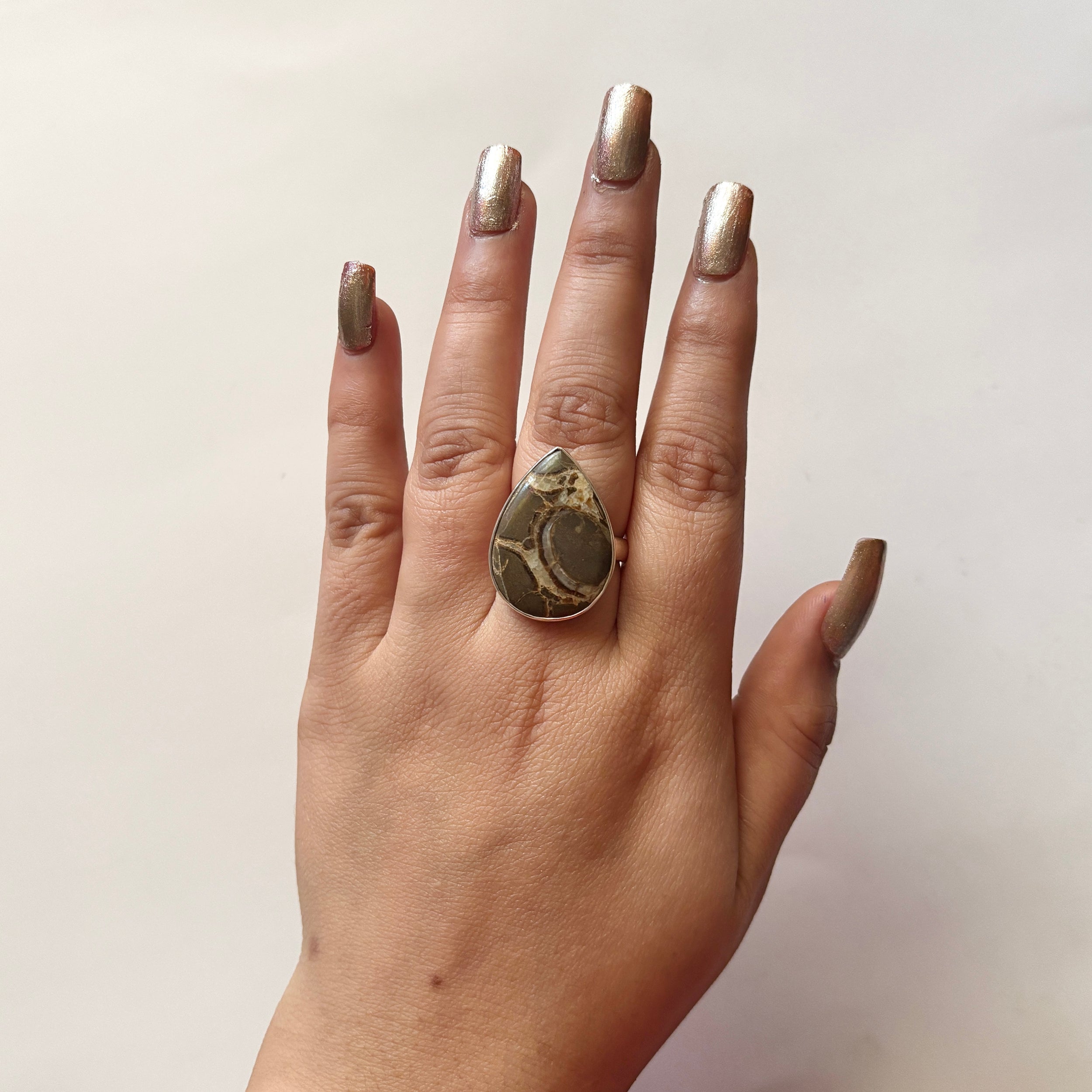 Septarian Rhyolite Ring-(SPR-2-16)