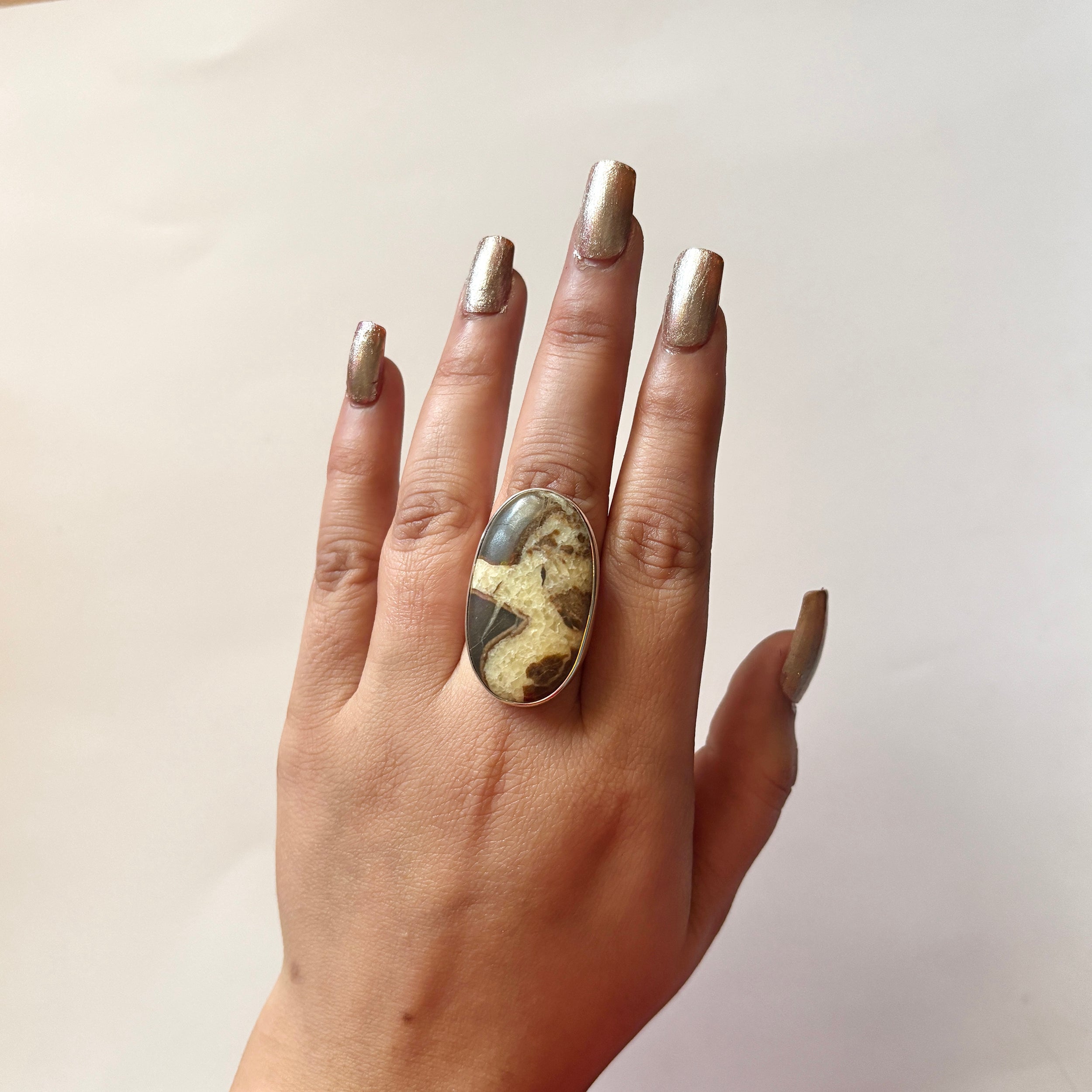 Septarian Rhyolite Ring-(SPR-2-2)