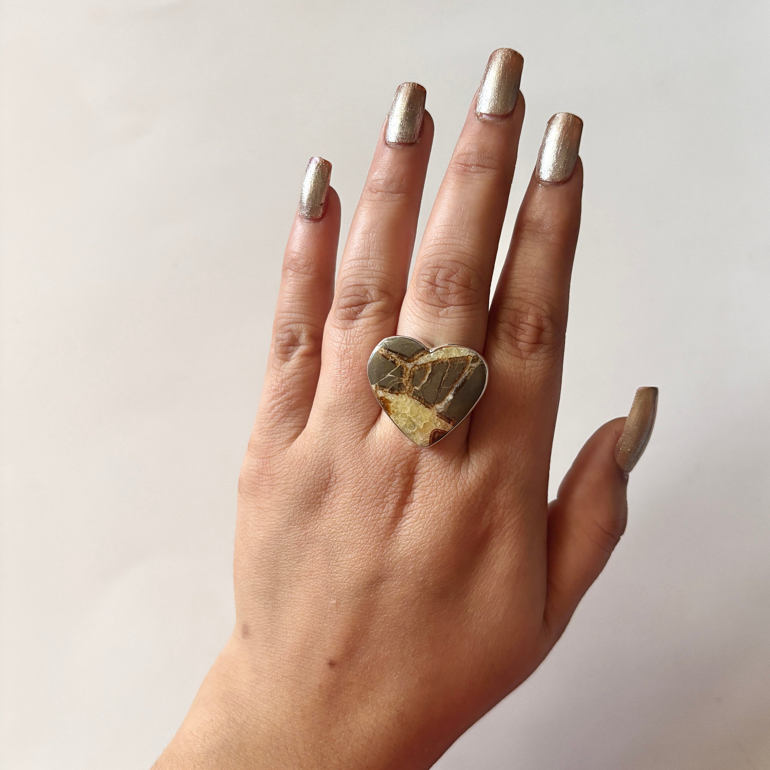 Septarian Rhyolite Ring-(SPR-2-4)
