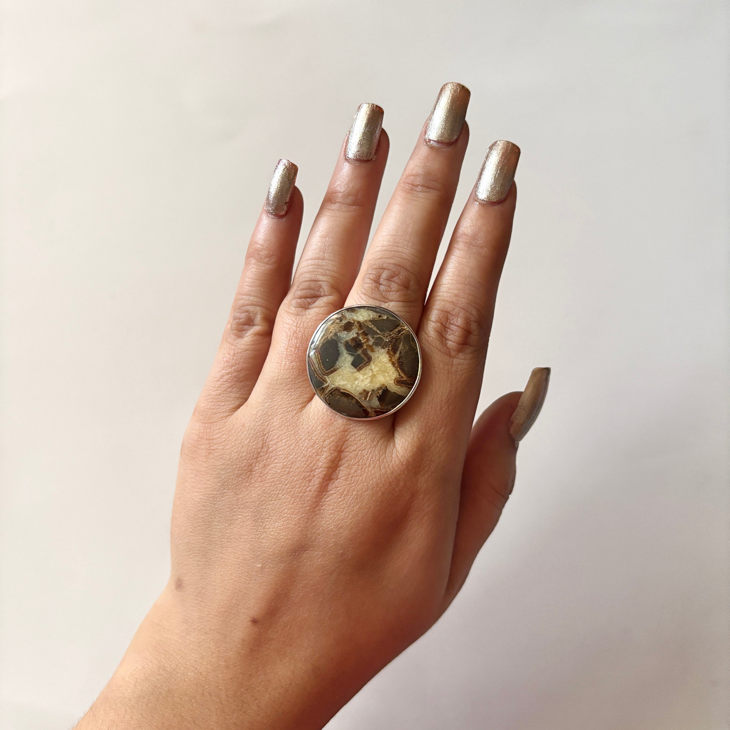 Septarian Rhyolite Ring-(SPR-2-9)