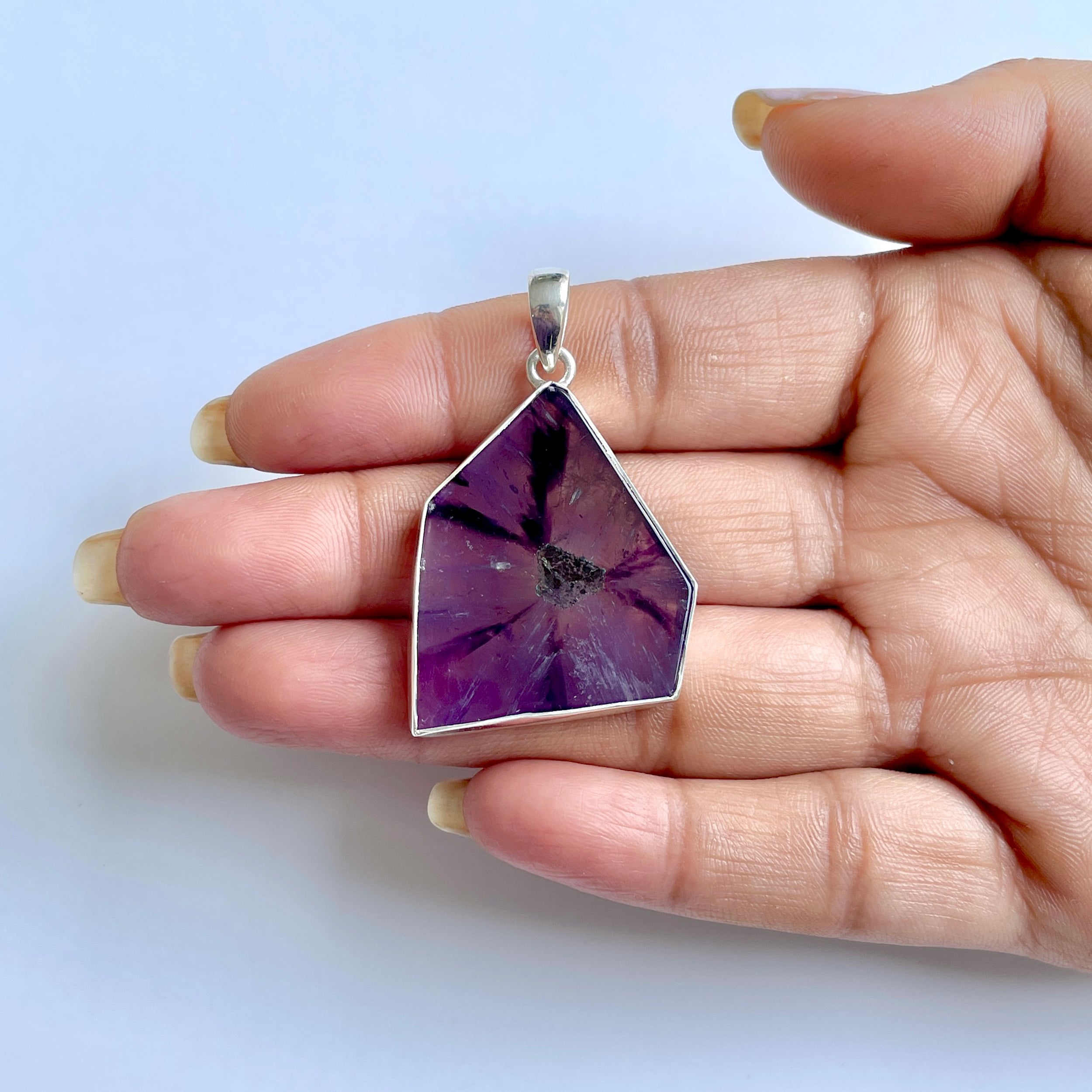 Star Amethyst Slice Pendant-(STA-1-101)