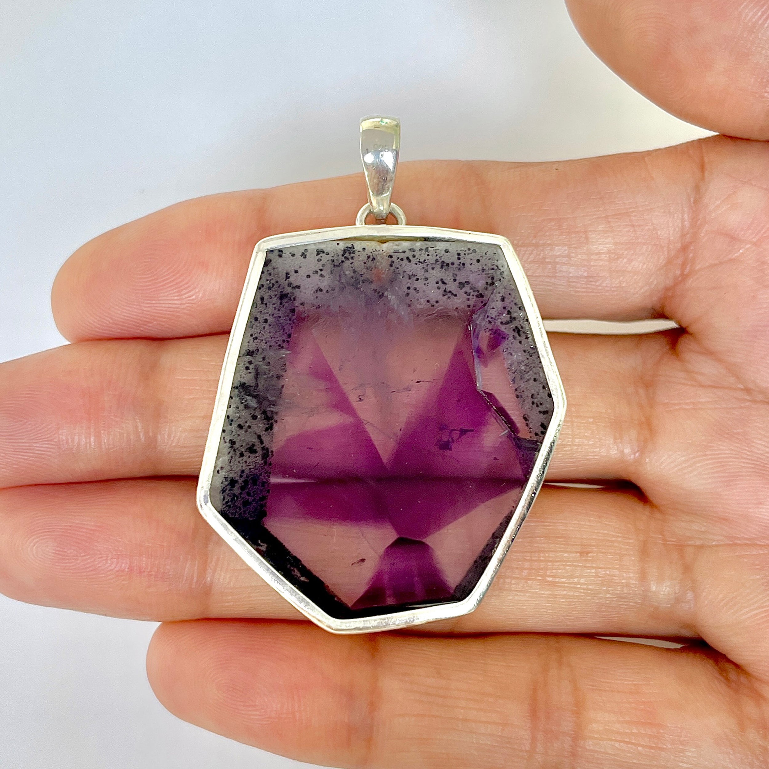 Star Amethyst Slice Pendant-(STA-1-102)