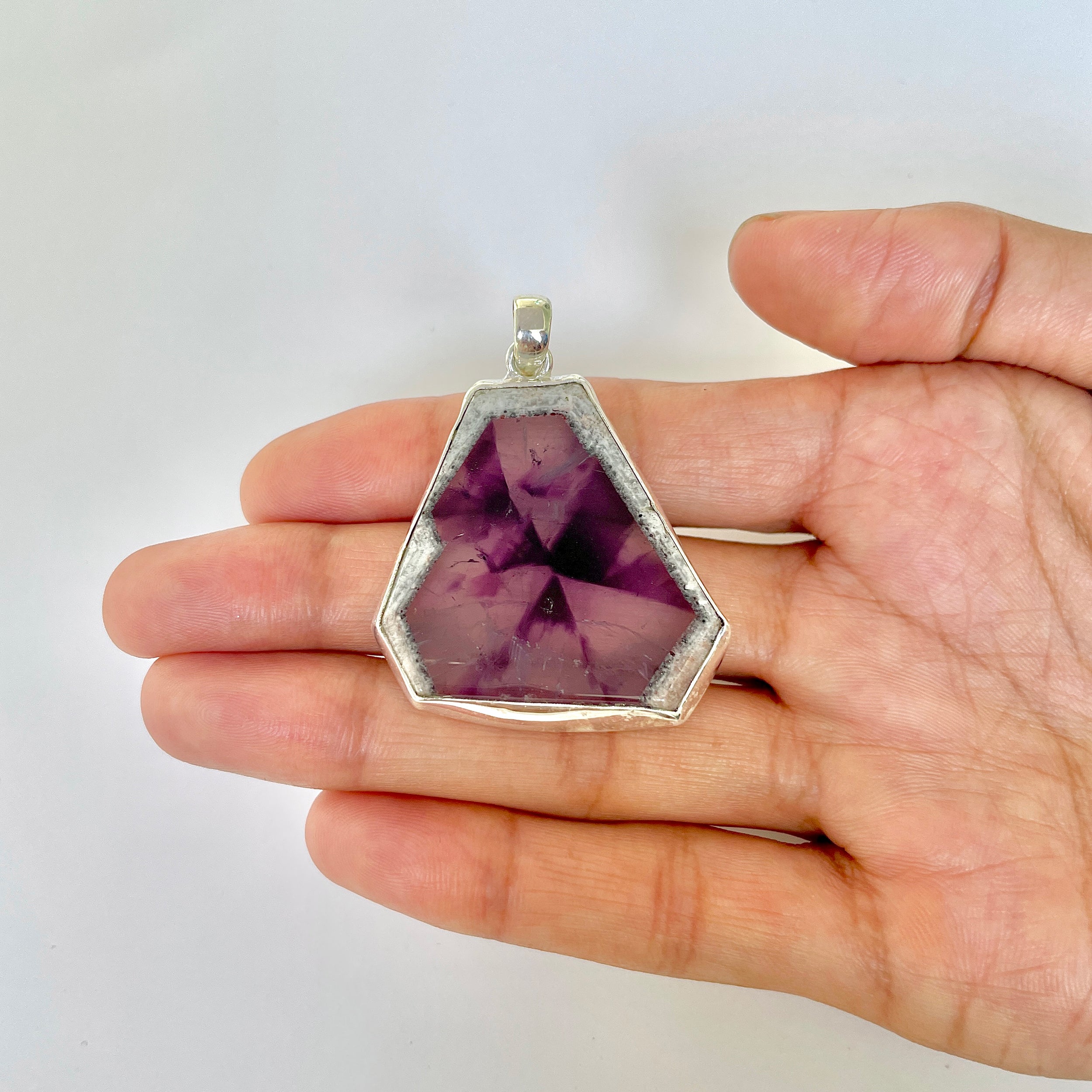 Star Amethyst Slice Pendant-(STA-1-104)