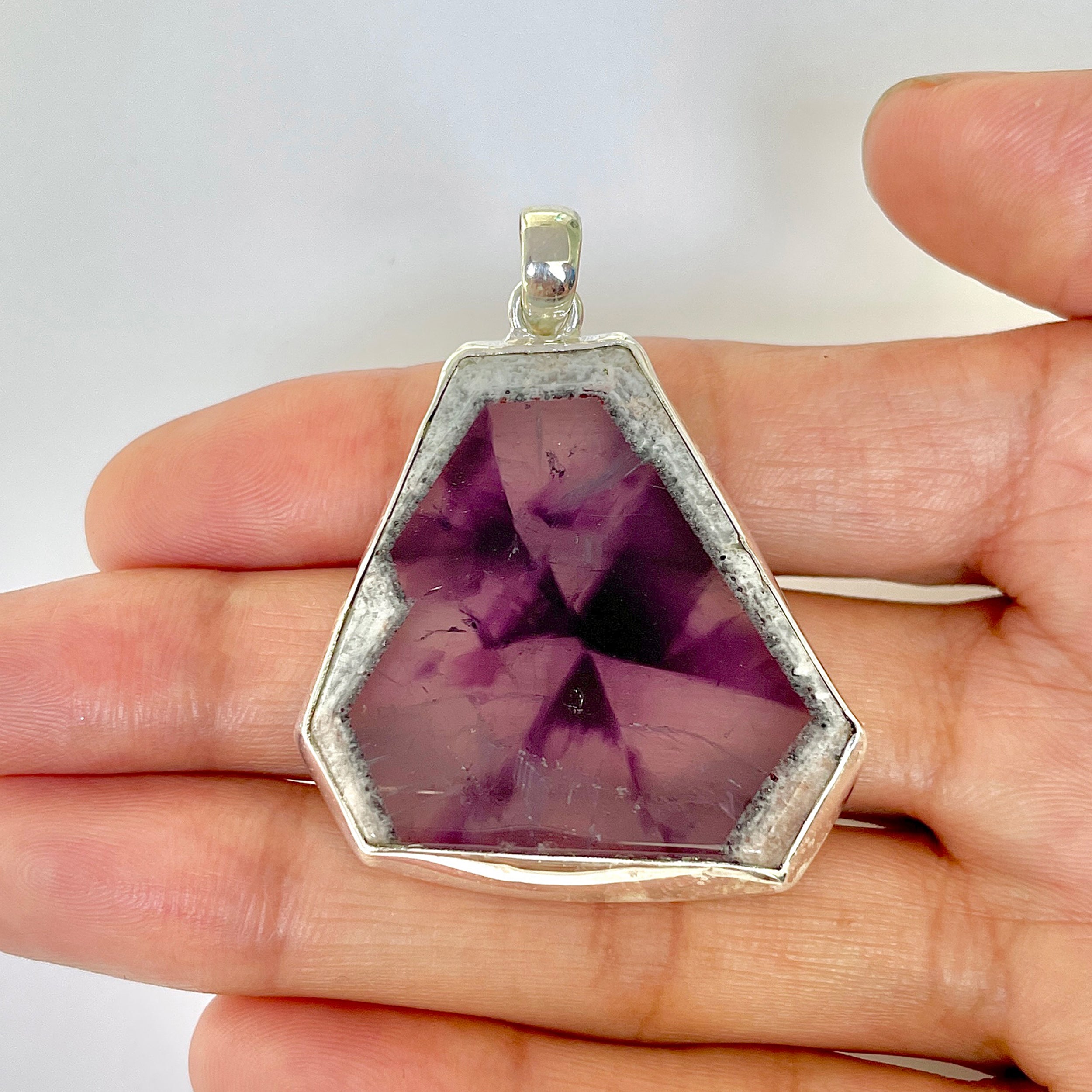Star Amethyst Slice Pendant-(STA-1-104)