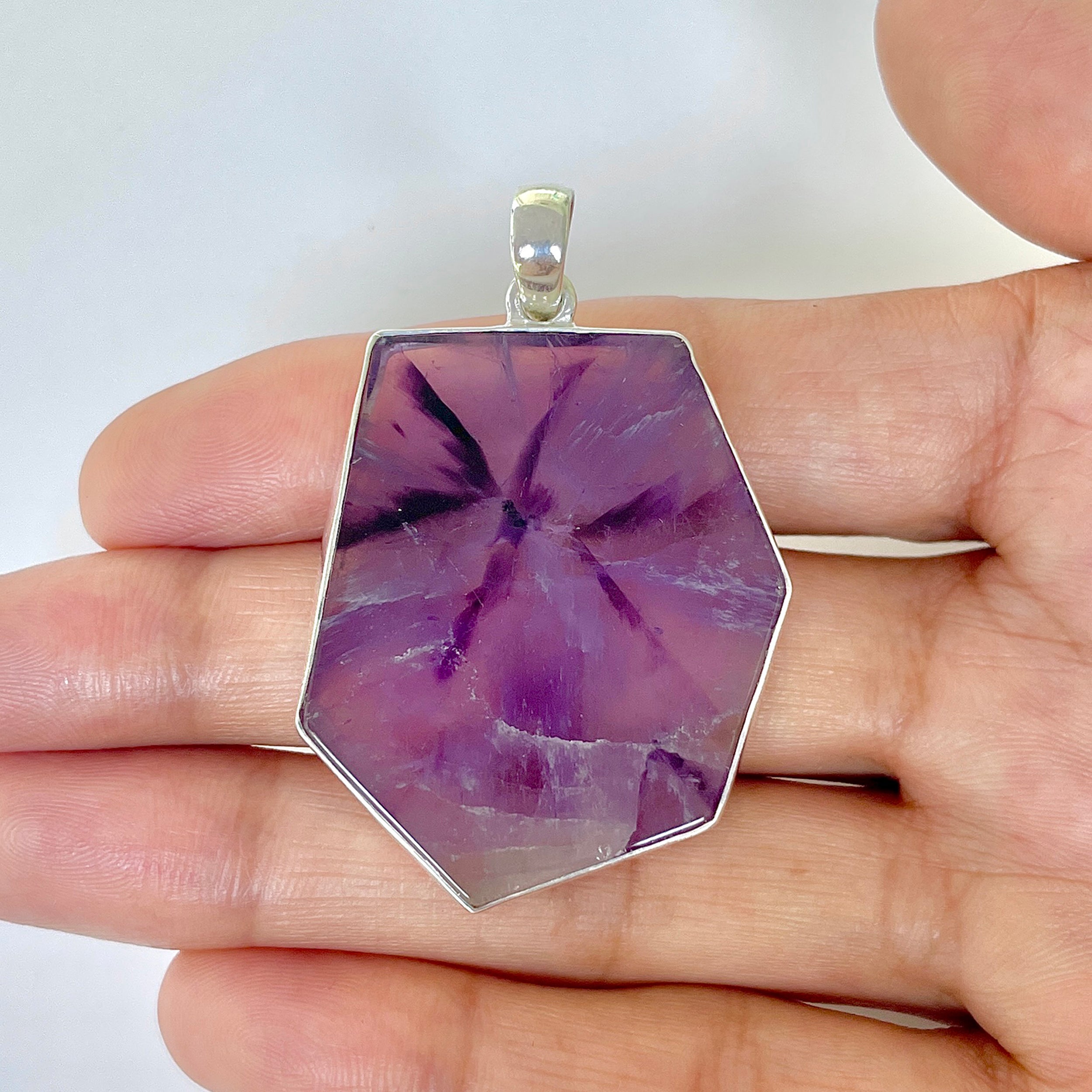 Star Amethyst Slice Pendant-(STA-1-107)
