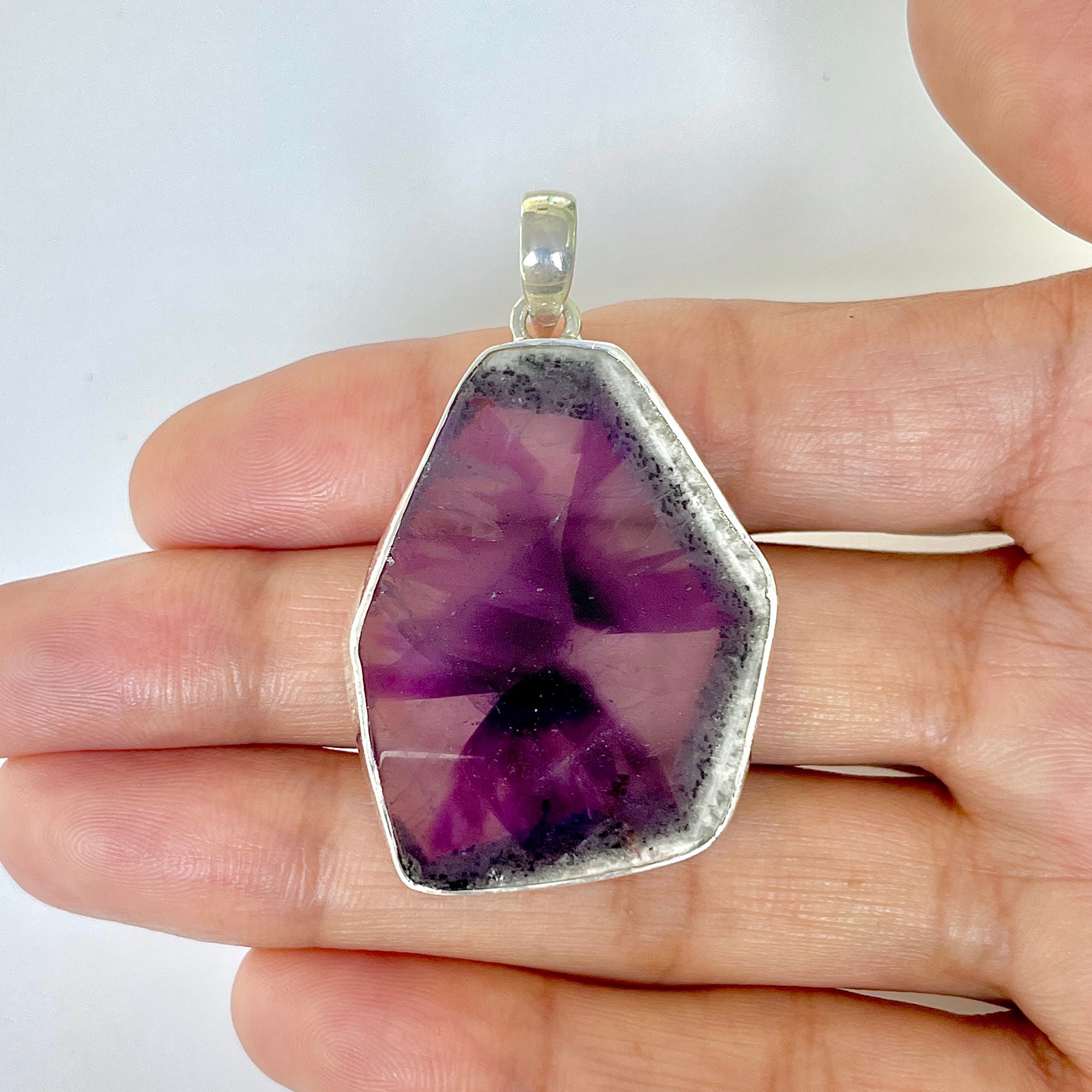 Star Amethyst Slice Pendant-(STA-1-109)