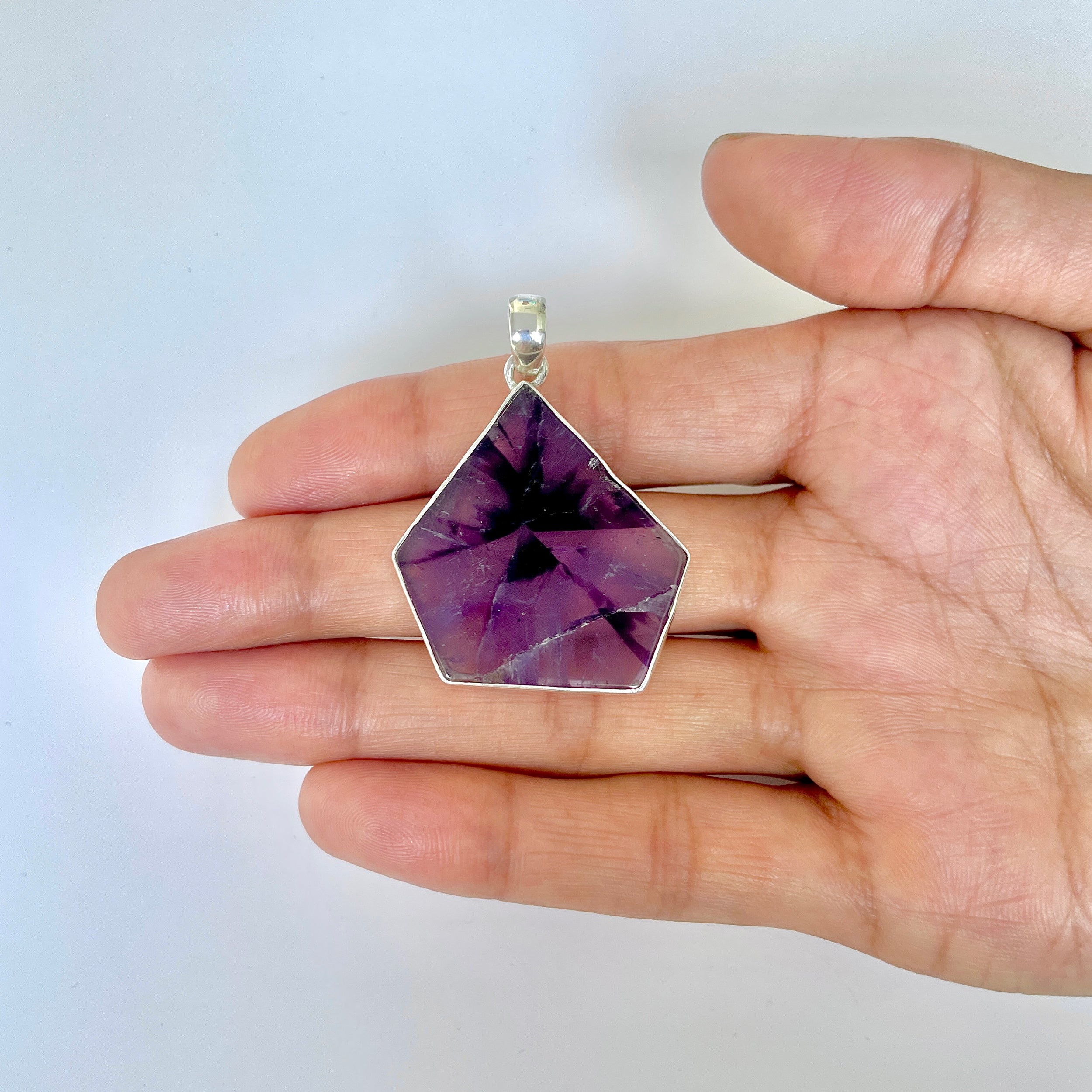 Star Amethyst Slice Pendant-(STA-1-111)
