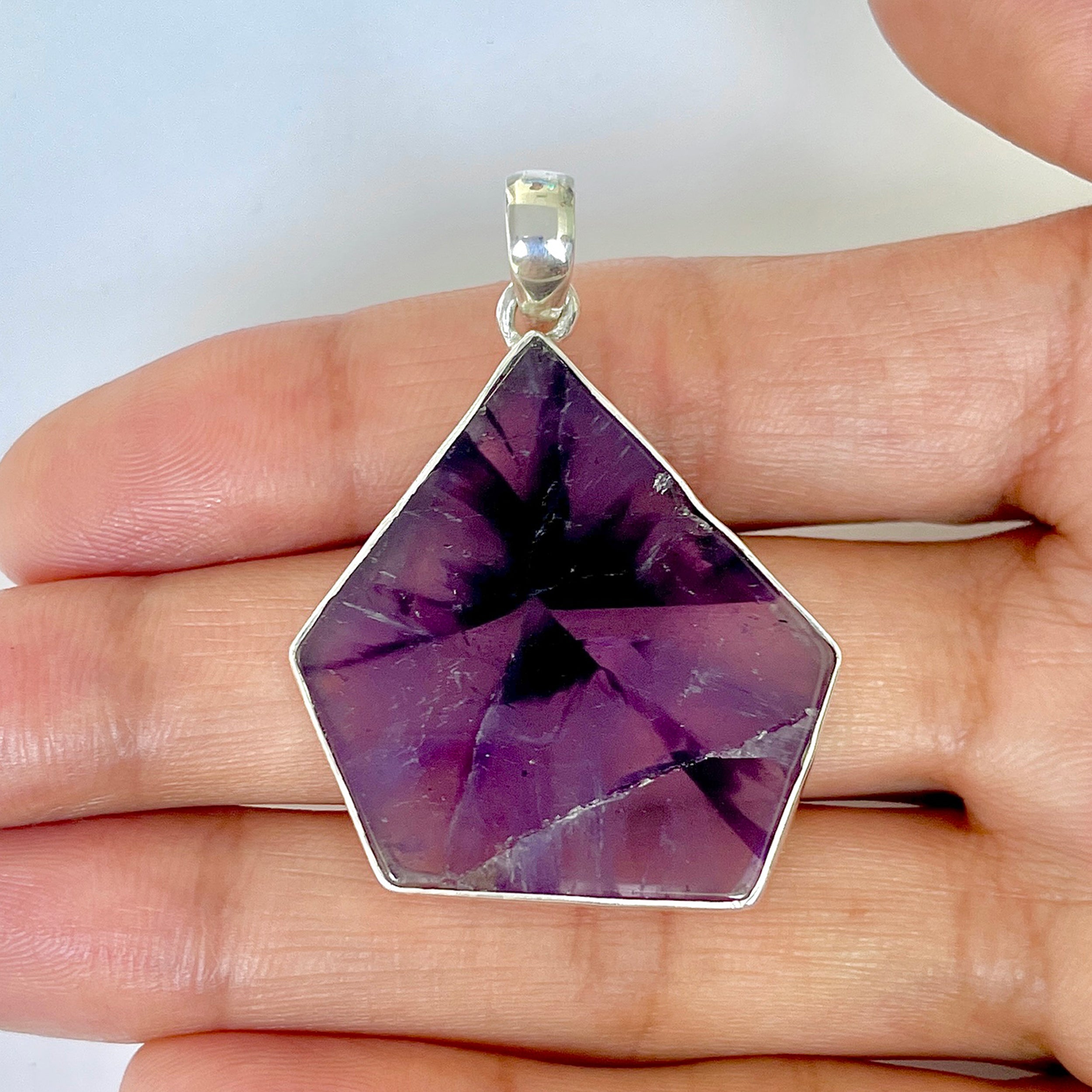 Star Amethyst Slice Pendant-(STA-1-111)