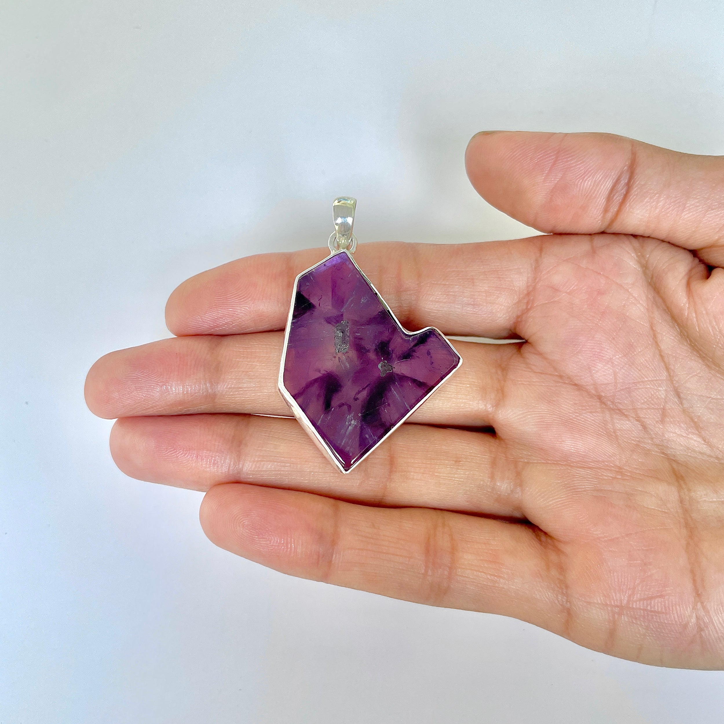 Star Amethyst Slice Pendant-(STA-1-117)