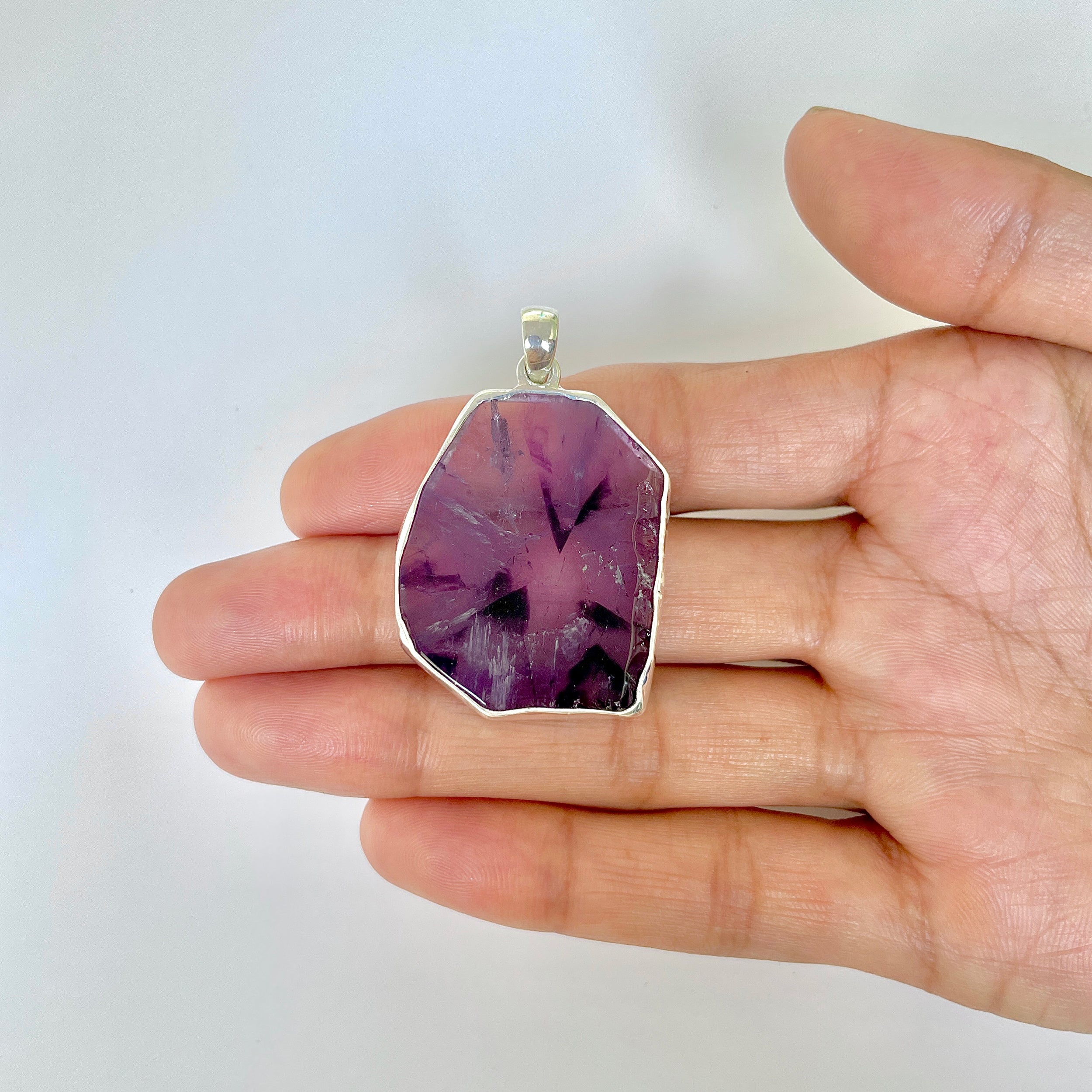 Star Amethyst Slice Pendant-(STA-1-126)