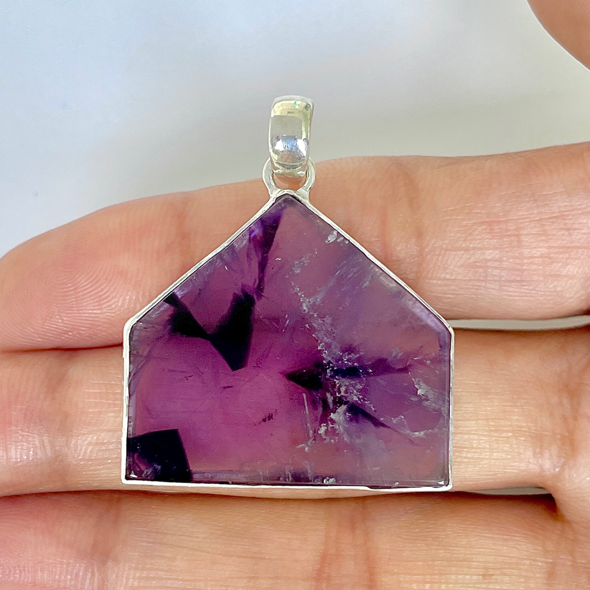 Star Amethyst Slice Pendant-(STA-1-128)