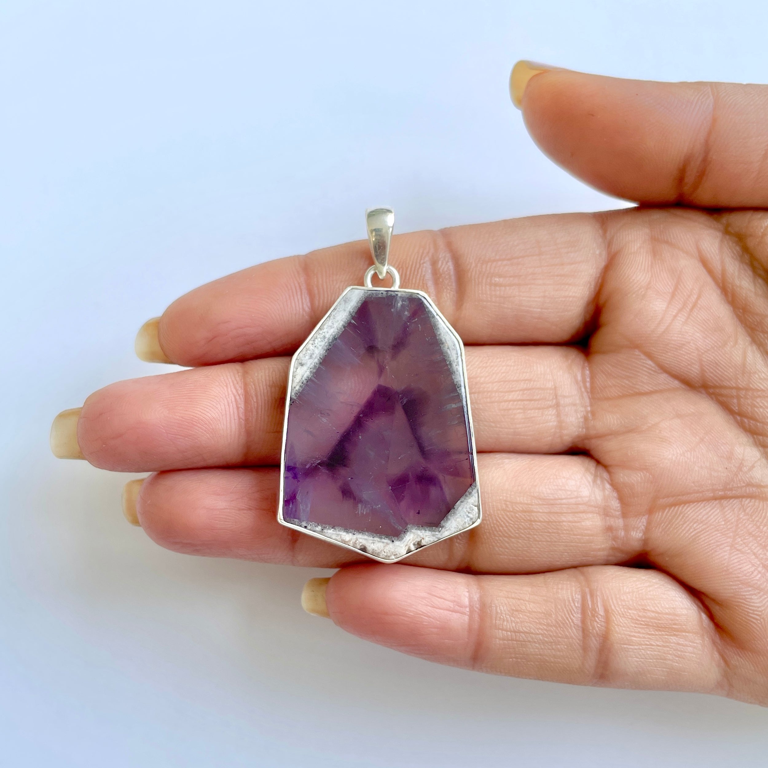 Star Amethyst Slice Pendant-(STA-1-64)