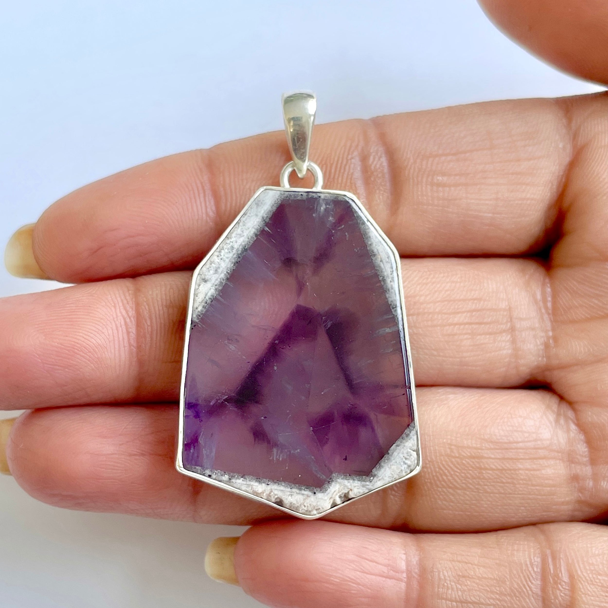 Star Amethyst Slice Pendant-(STA-1-64)