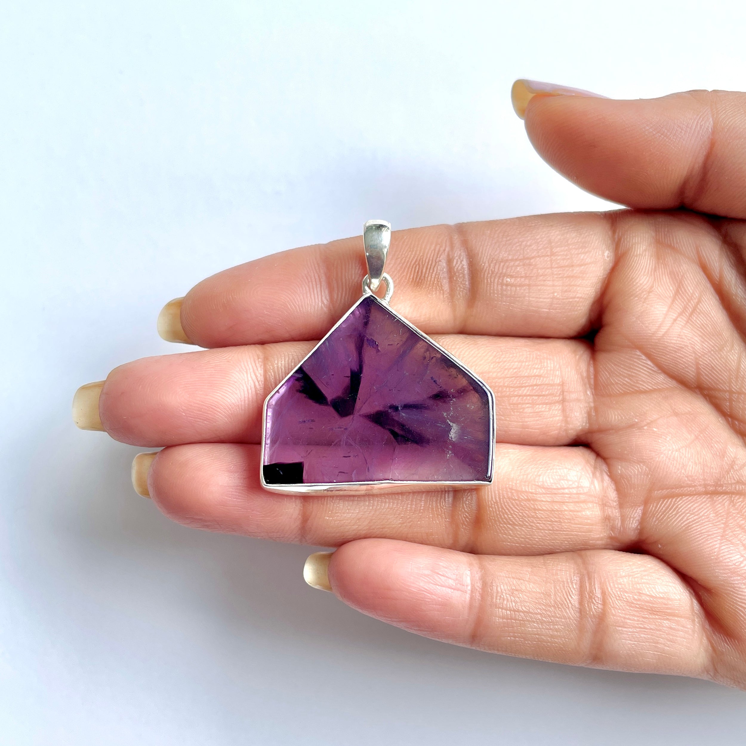 Star Amethyst Slice Pendant-(STA-1-66)