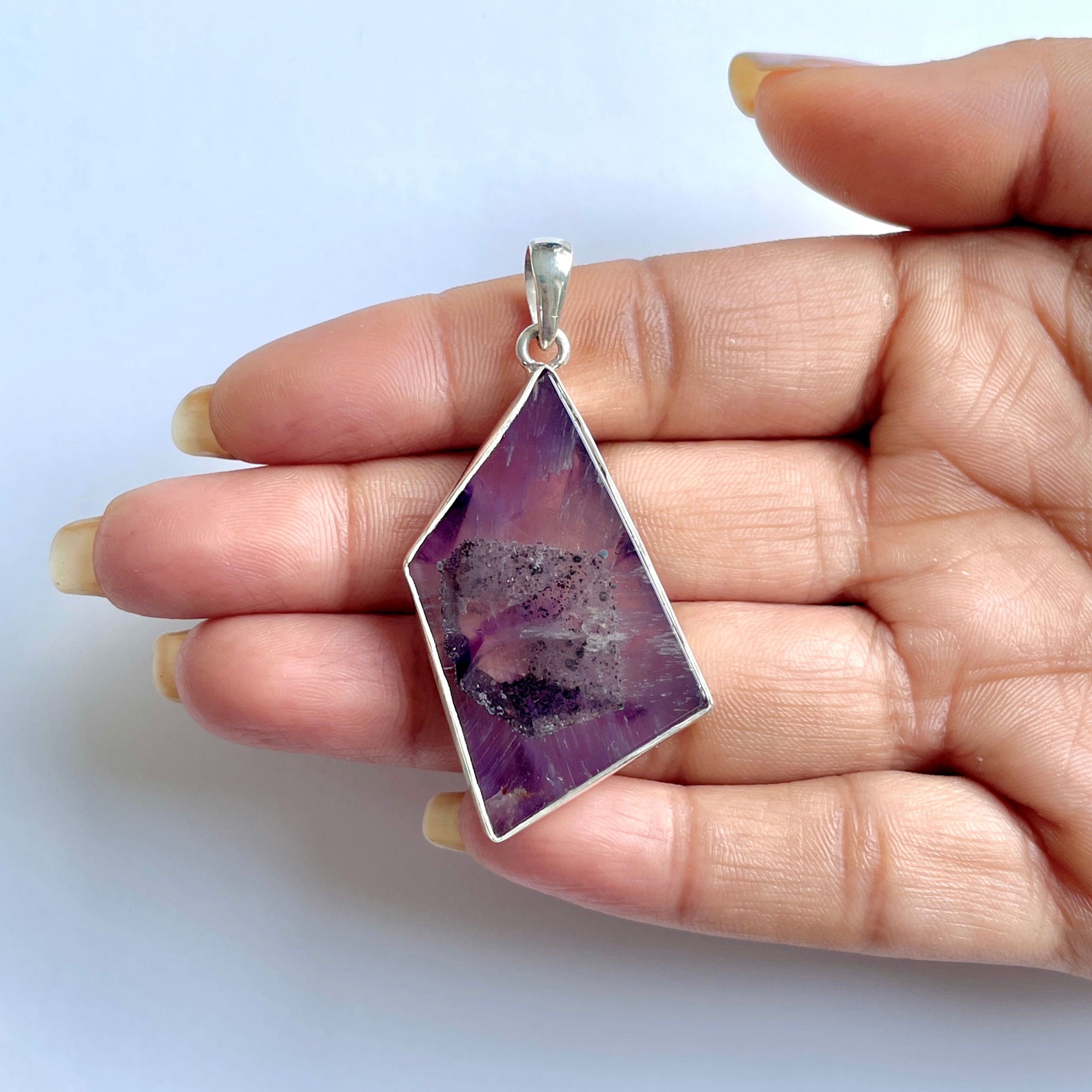 Star Amethyst Slice Pendant-(STA-1-67)