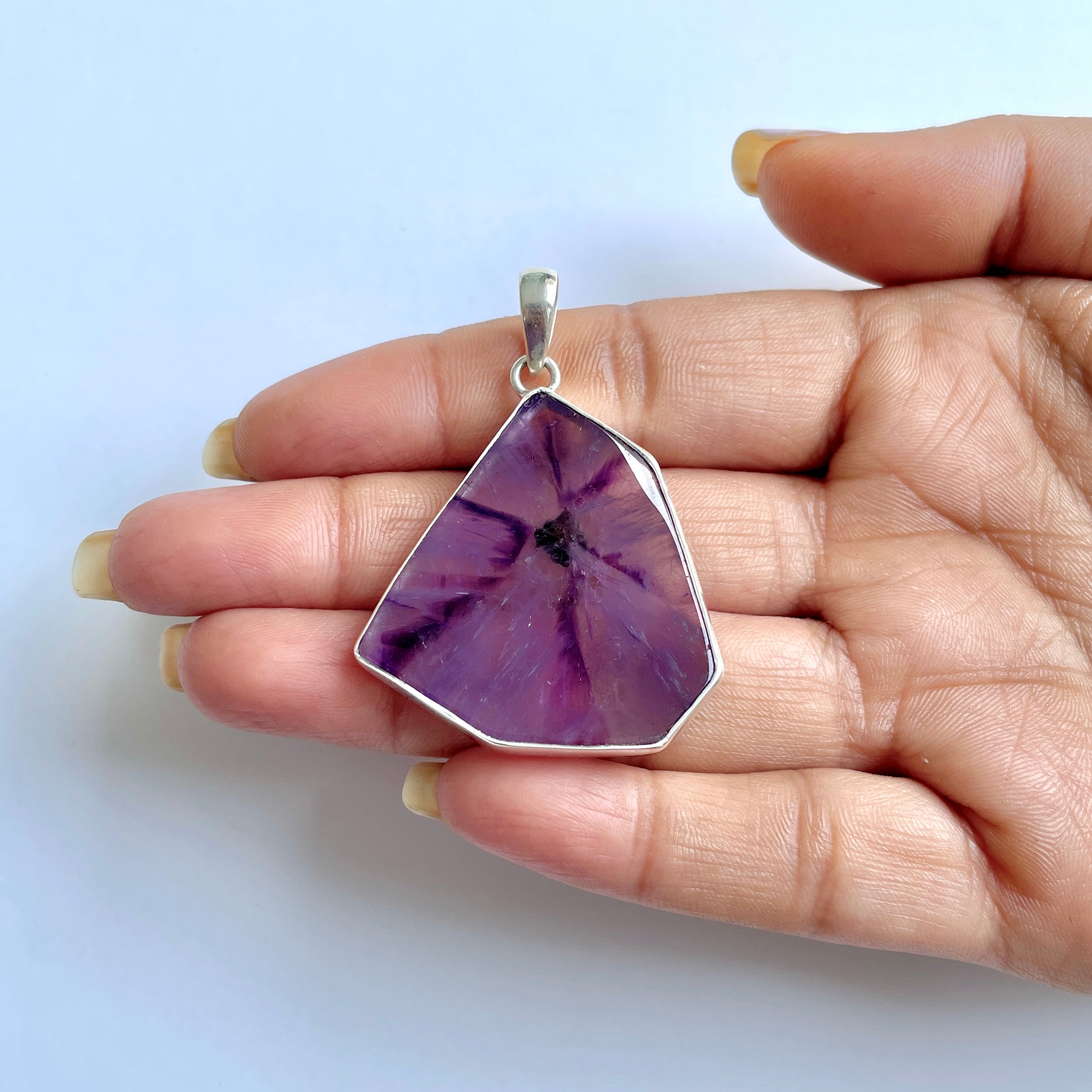 Star Amethyst Slice Pendant-(STA-1-68)