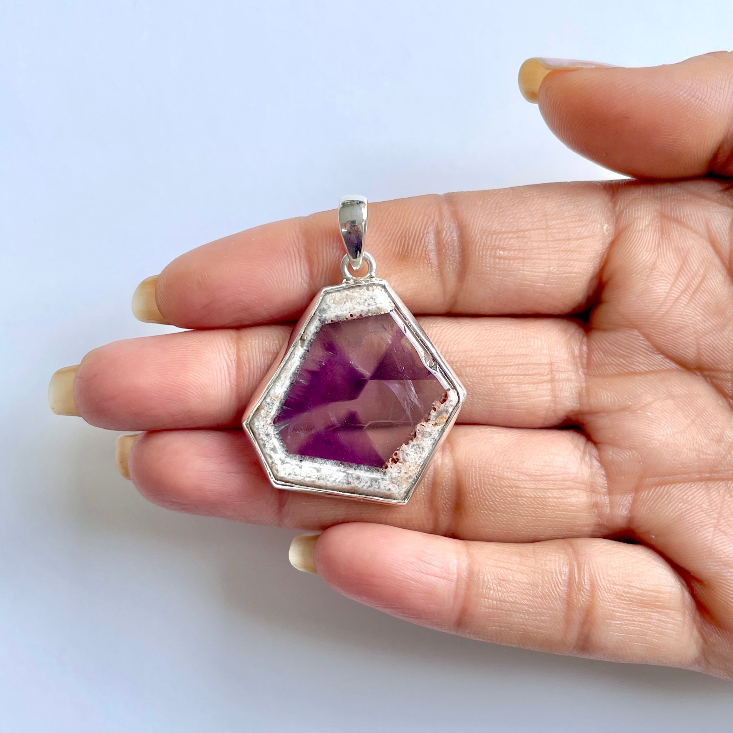 Star Amethyst Slice Pendant-(STA-1-69)