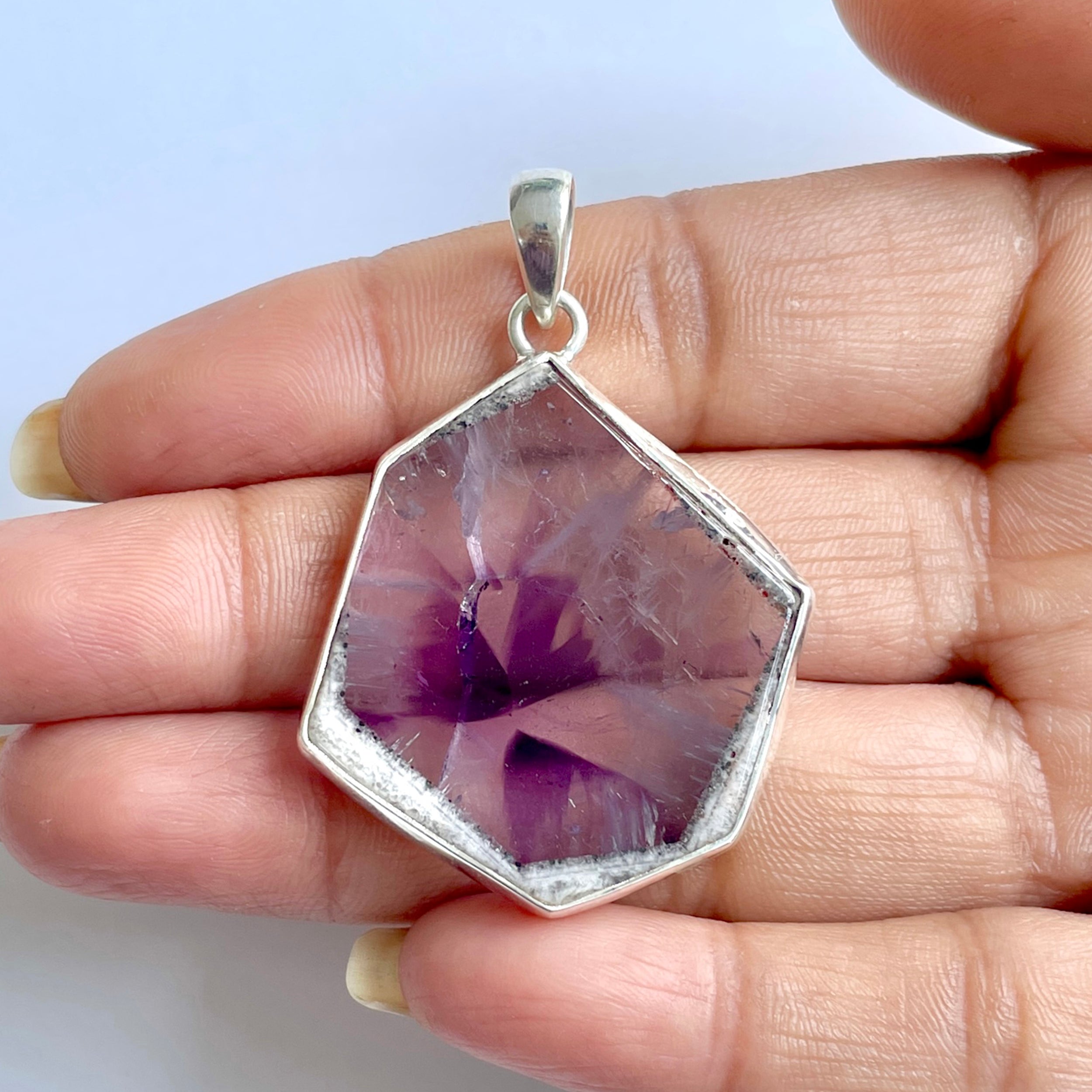Star Amethyst Slice Pendant-(STA-1-72)