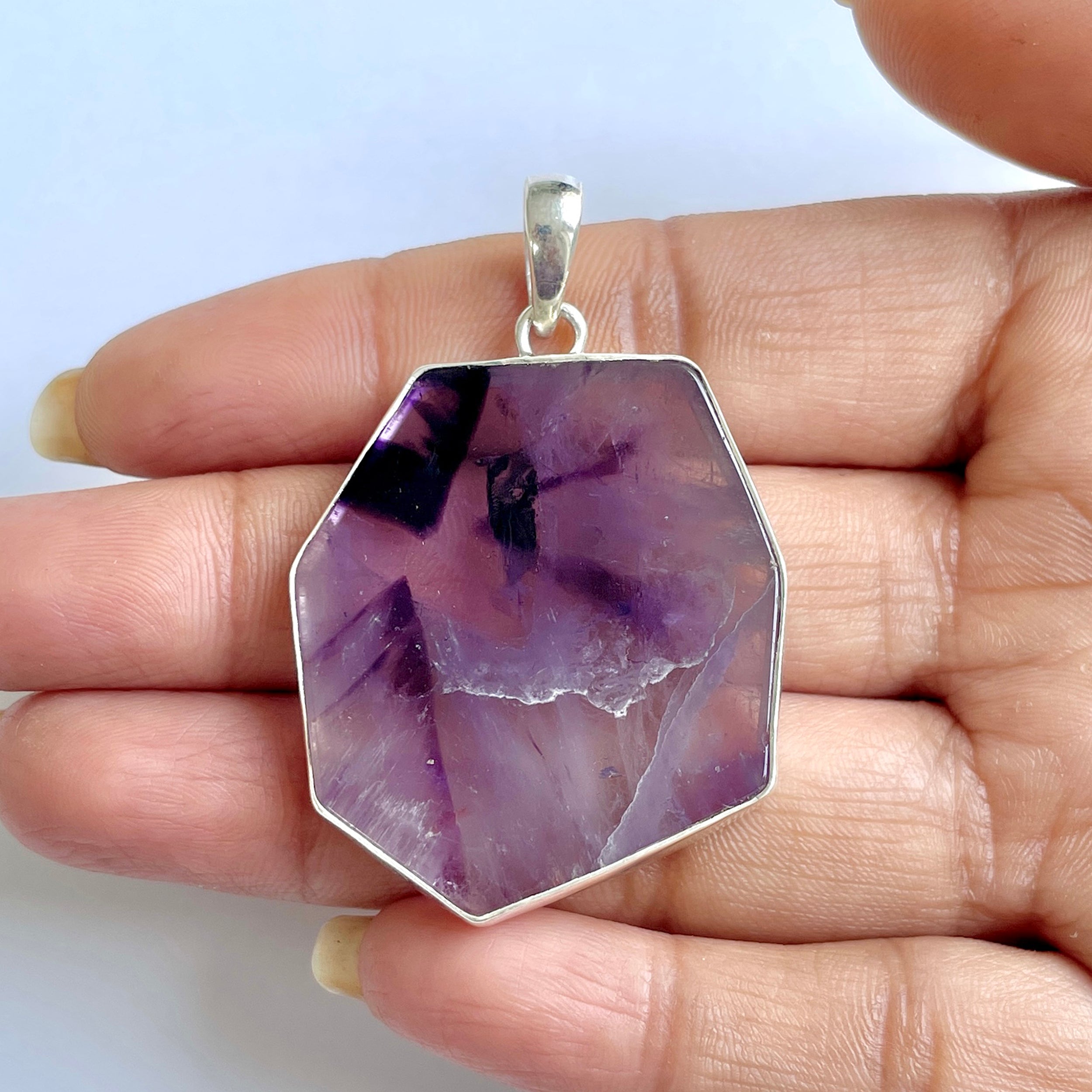 Star Amethyst Slice Pendant-(STA-1-75)