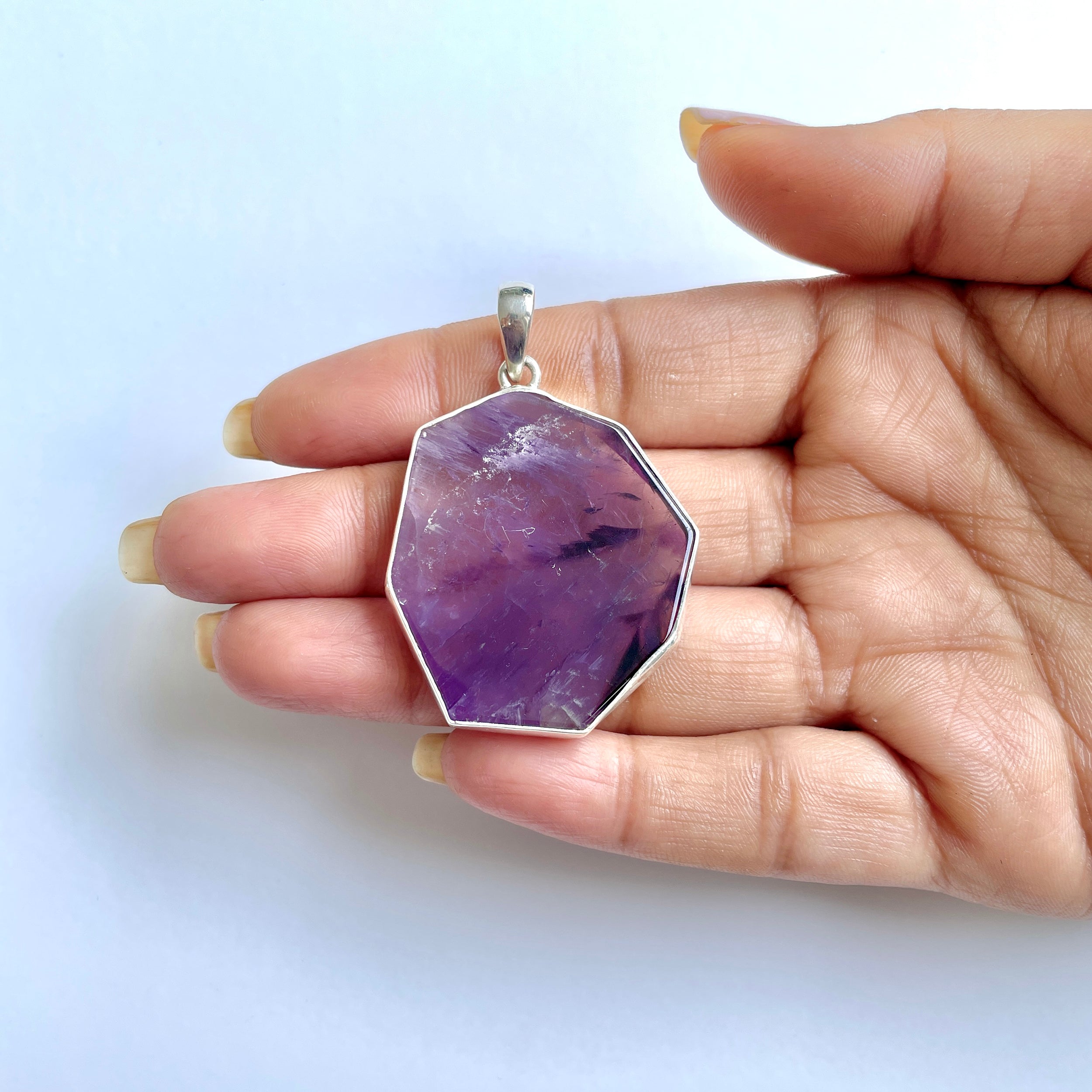 Star Amethyst Slice Pendant-(STA-1-76)