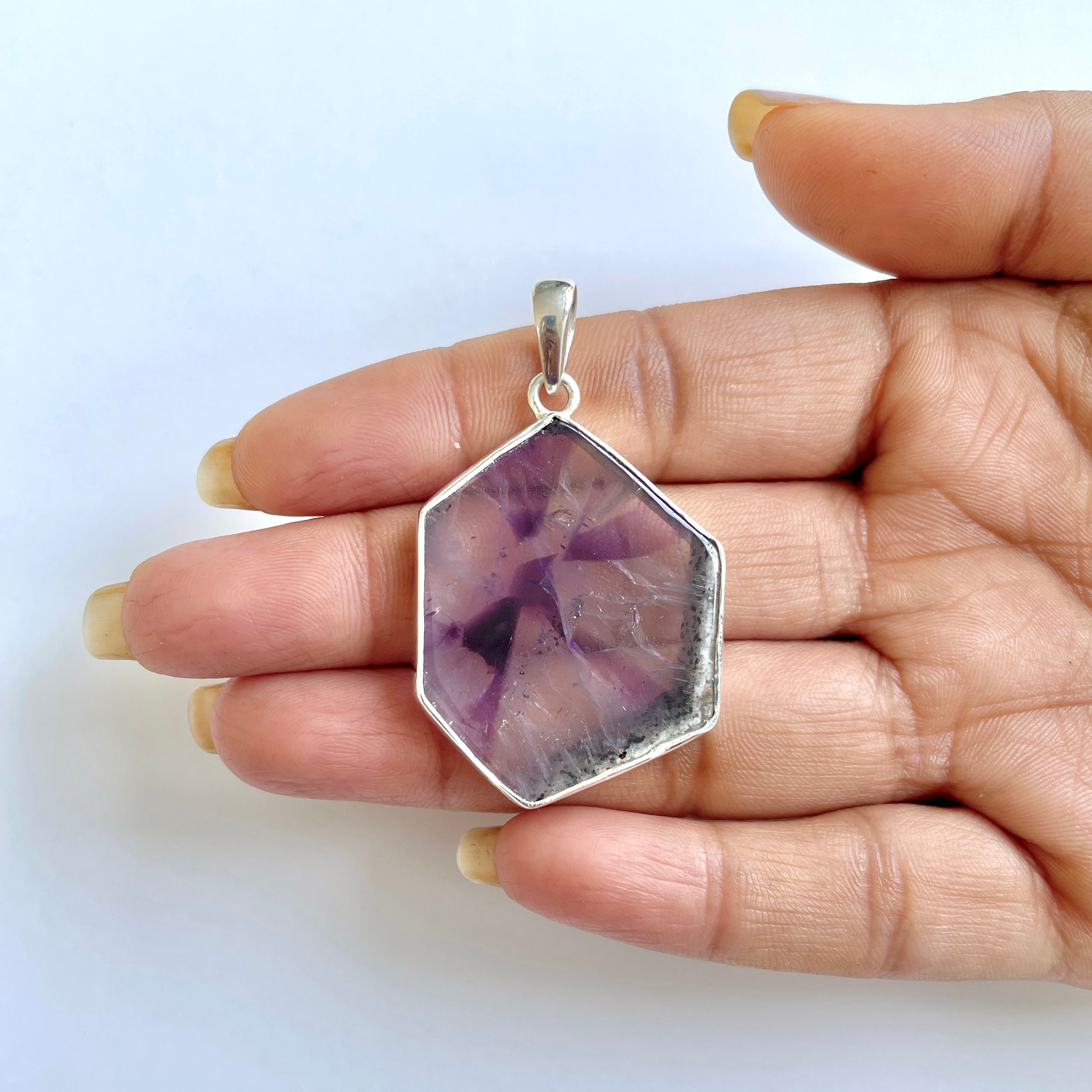 Star Amethyst Slice Pendant-(STA-1-77)