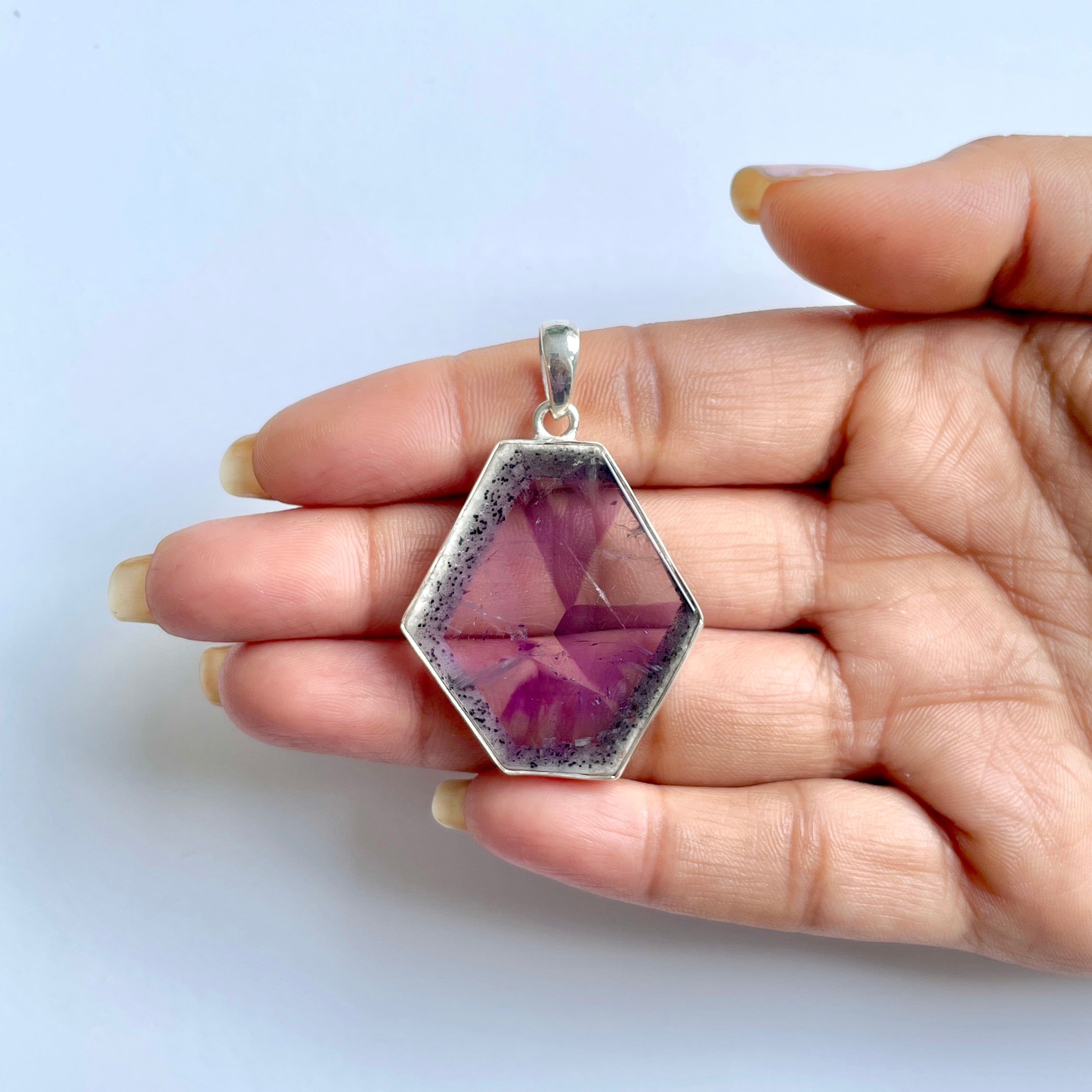 Star Amethyst Slice Pendant-(STA-1-81)
