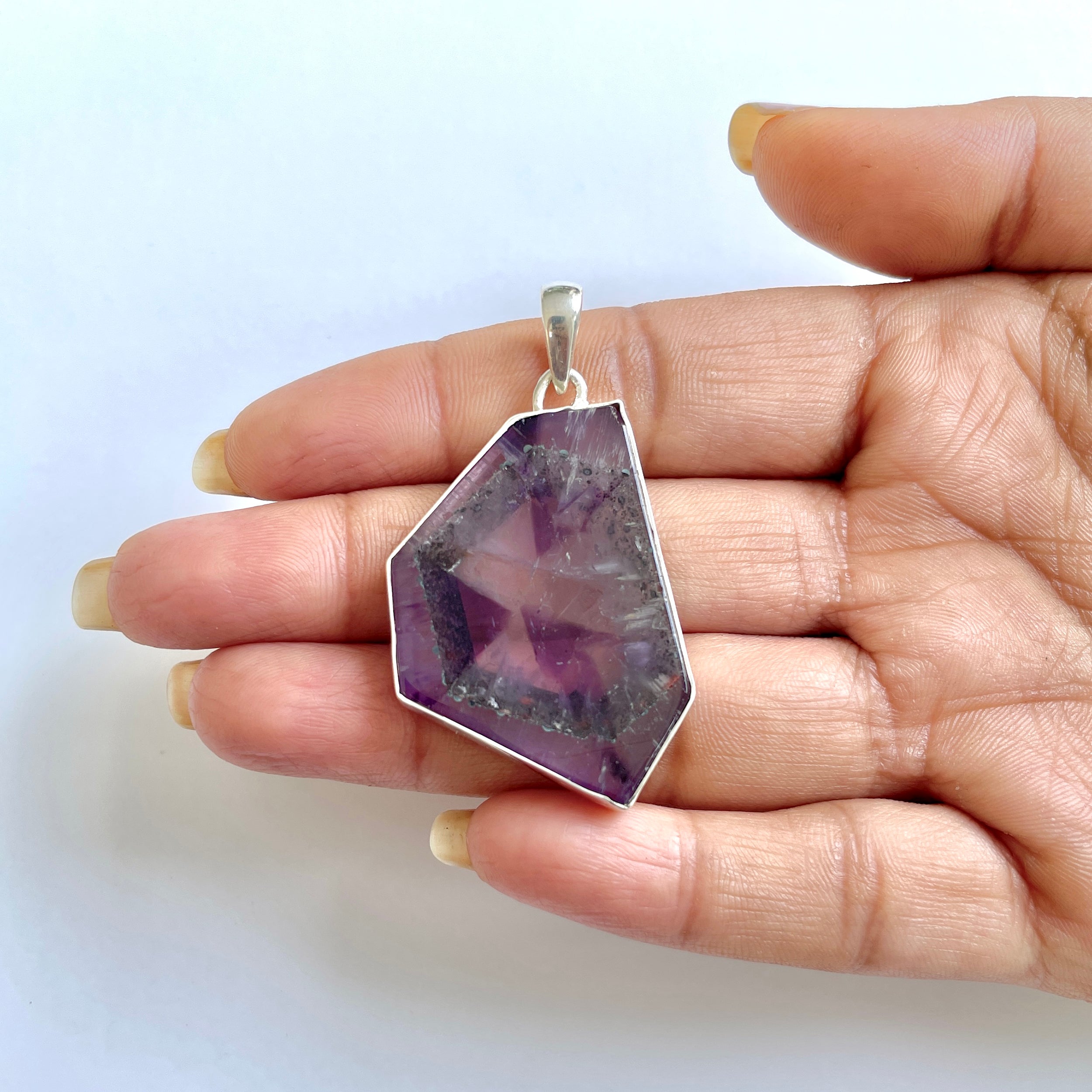 Star Amethyst Slice Pendant-(STA-1-87)
