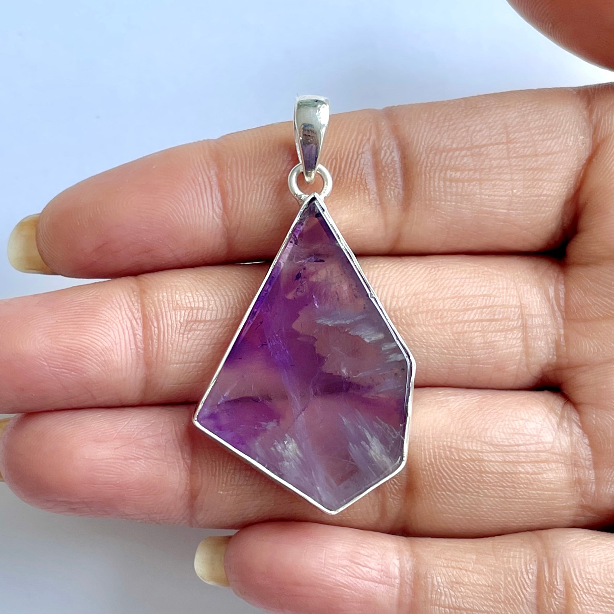 Star Amethyst Slice Pendant-(STA-1-94)