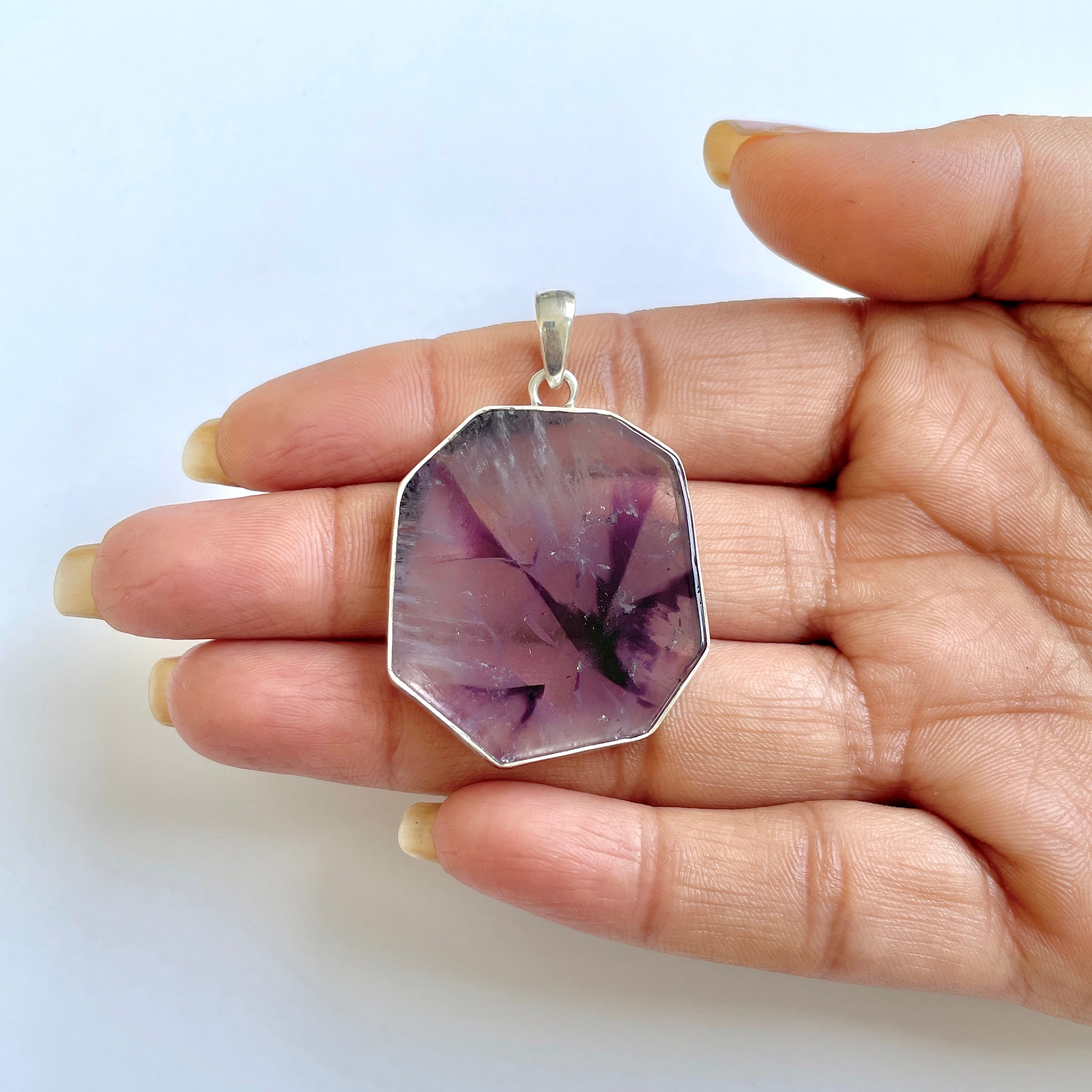 Star Amethyst Slice Pendant-(STA-1-95)