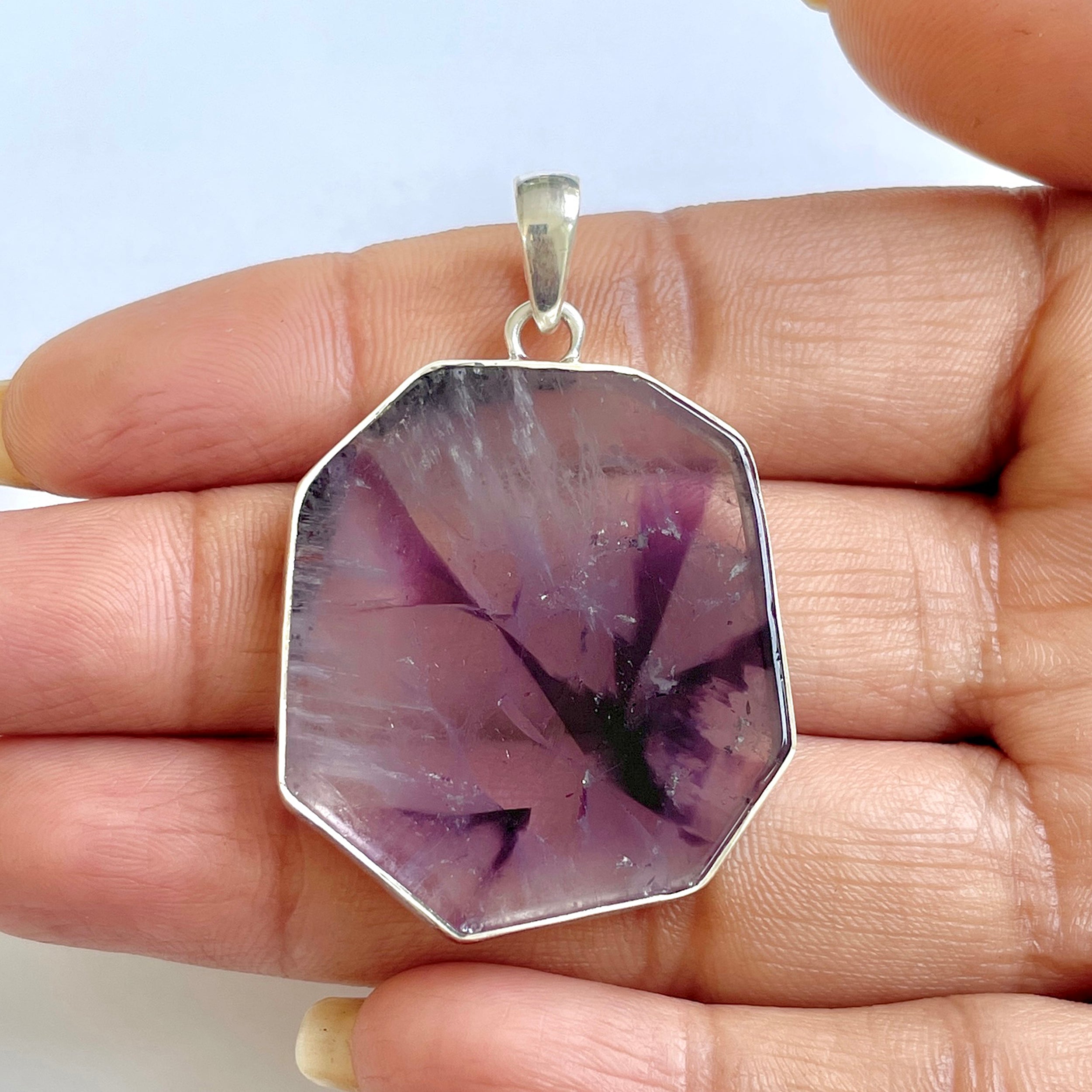 Star Amethyst Slice Pendant-(STA-1-95)