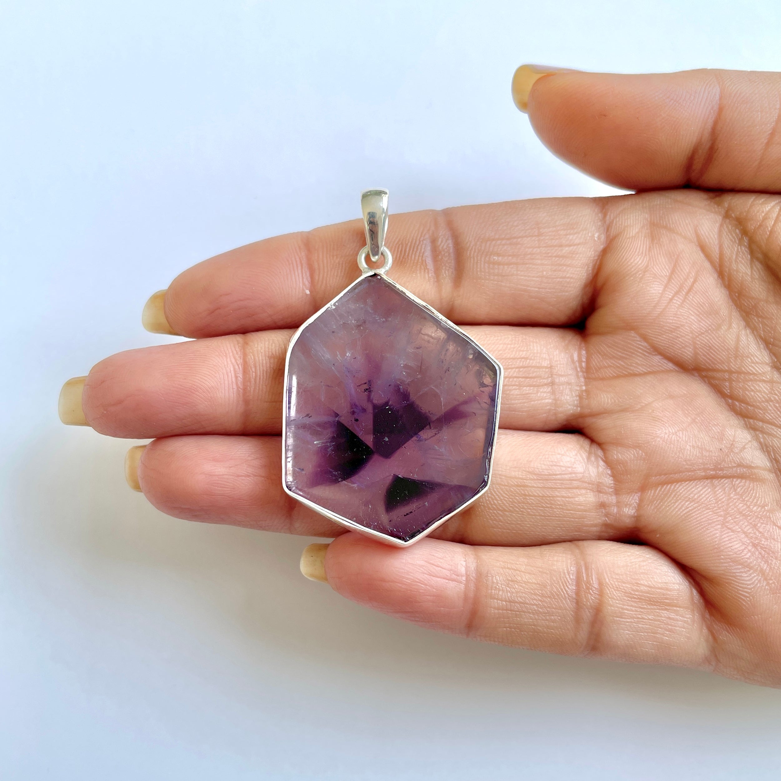 Star Amethyst Slice Pendant-(STA-1-99)