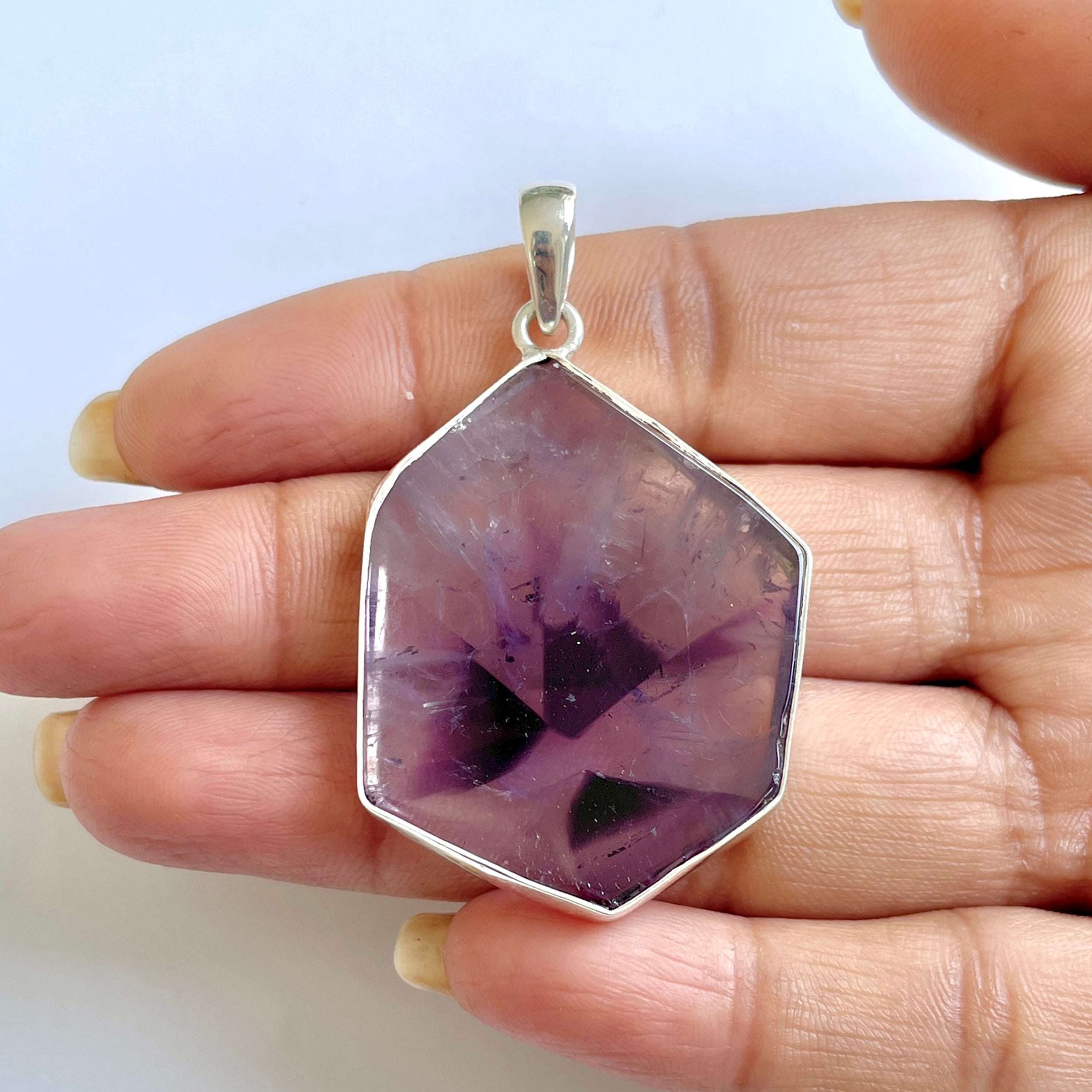 Star Amethyst Slice Pendant-(STA-1-99)
