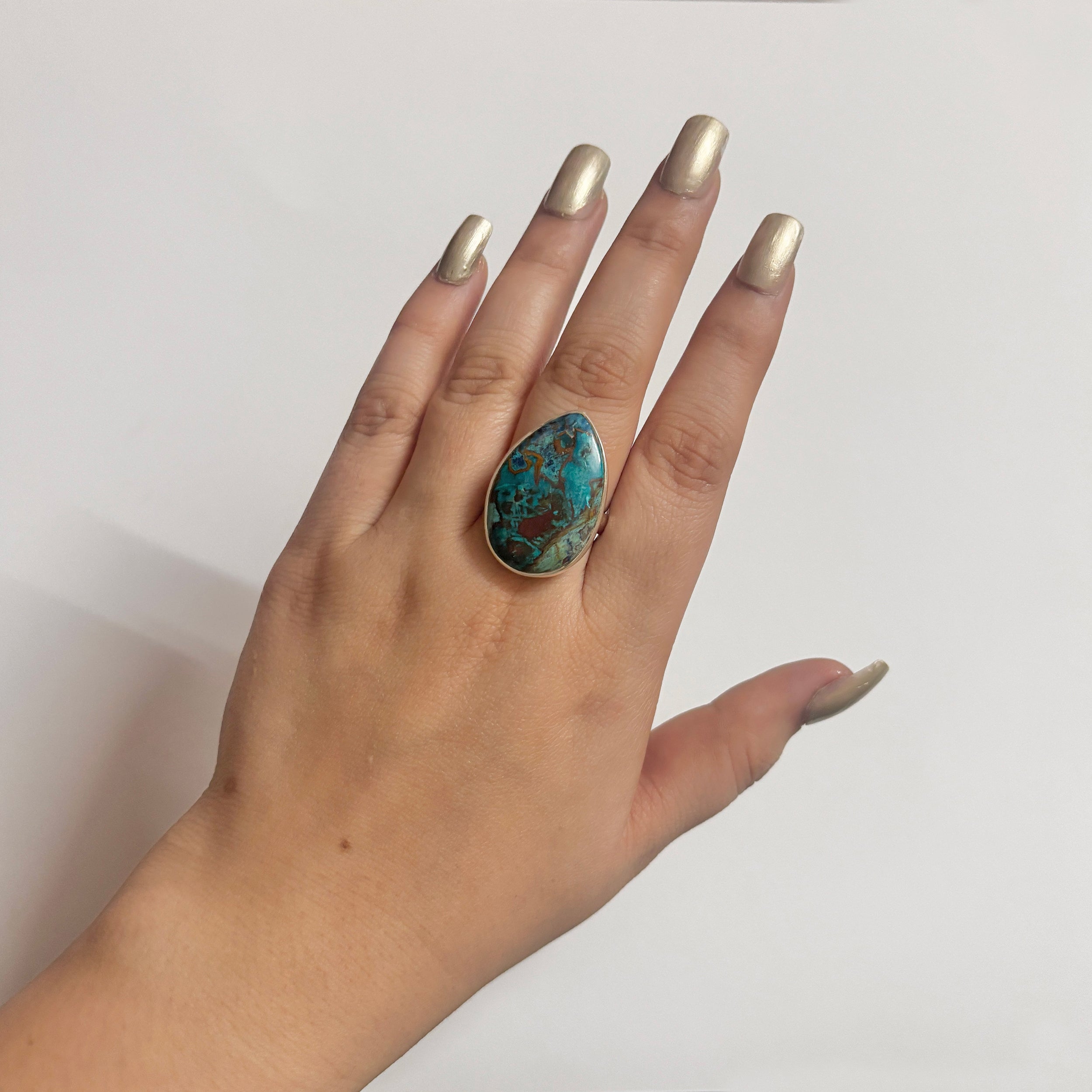 Shattuckite Ring-(STK-2-54)