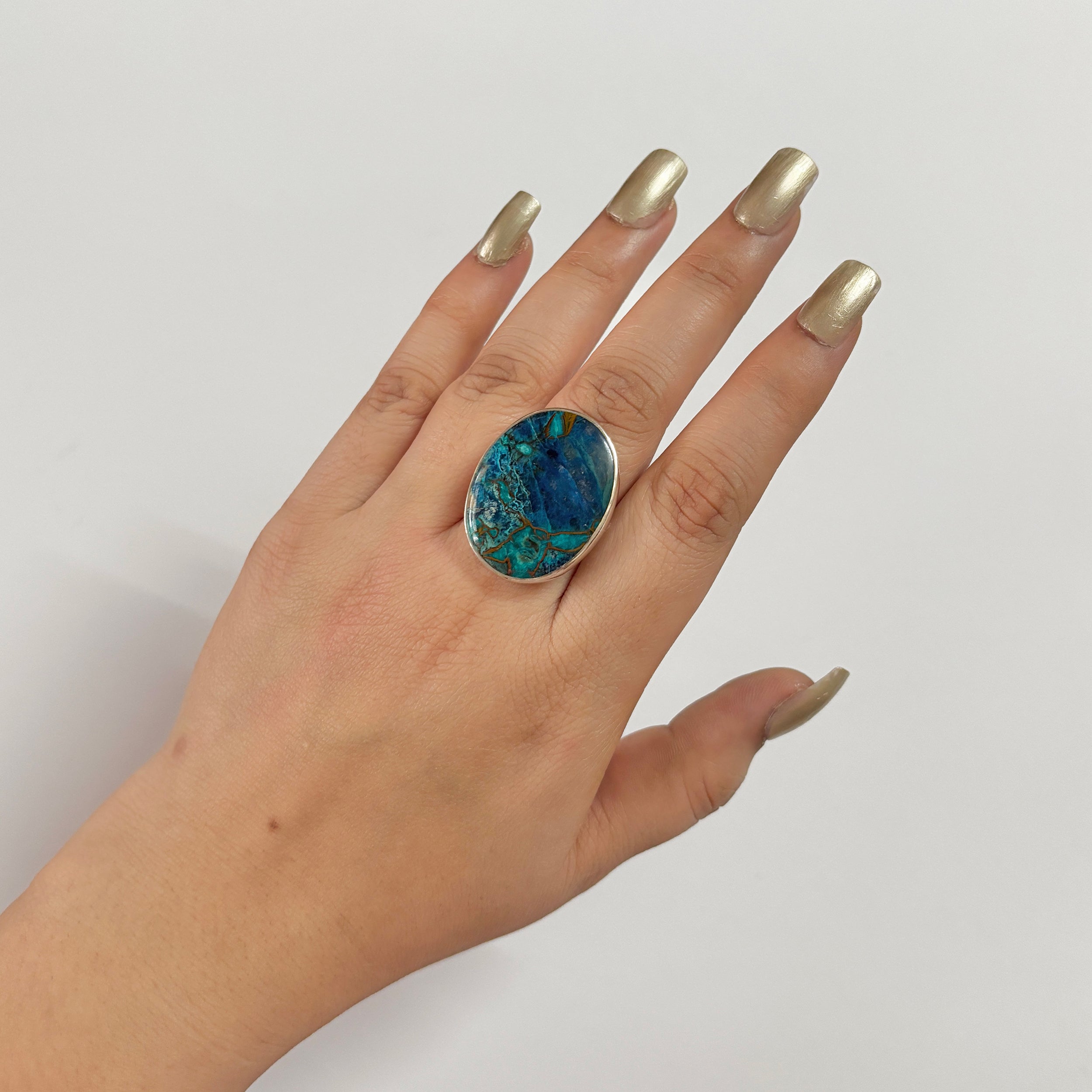 Shattuckite Ring-(STK-2-90)