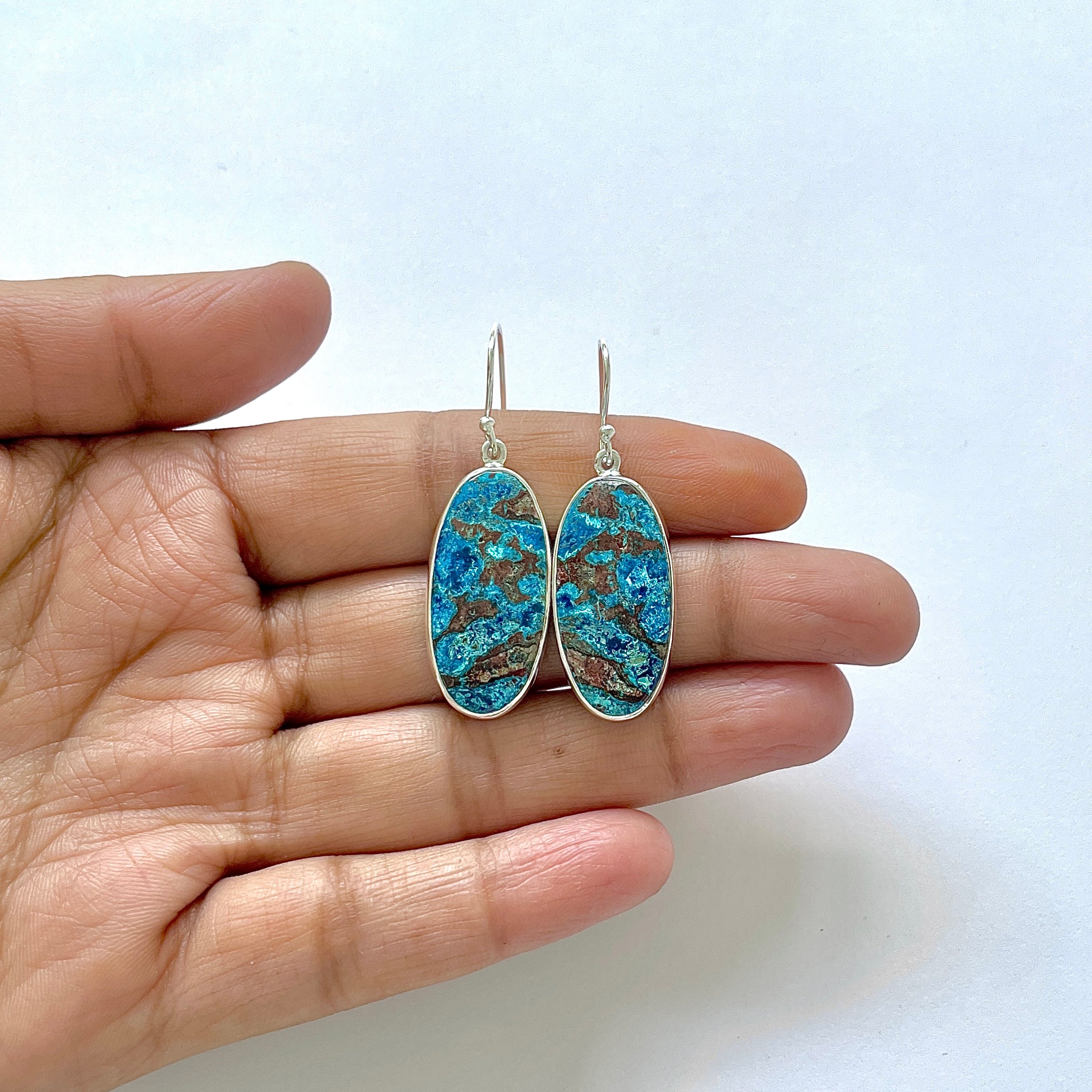 Shattuckite Earring-(STK-3-10)