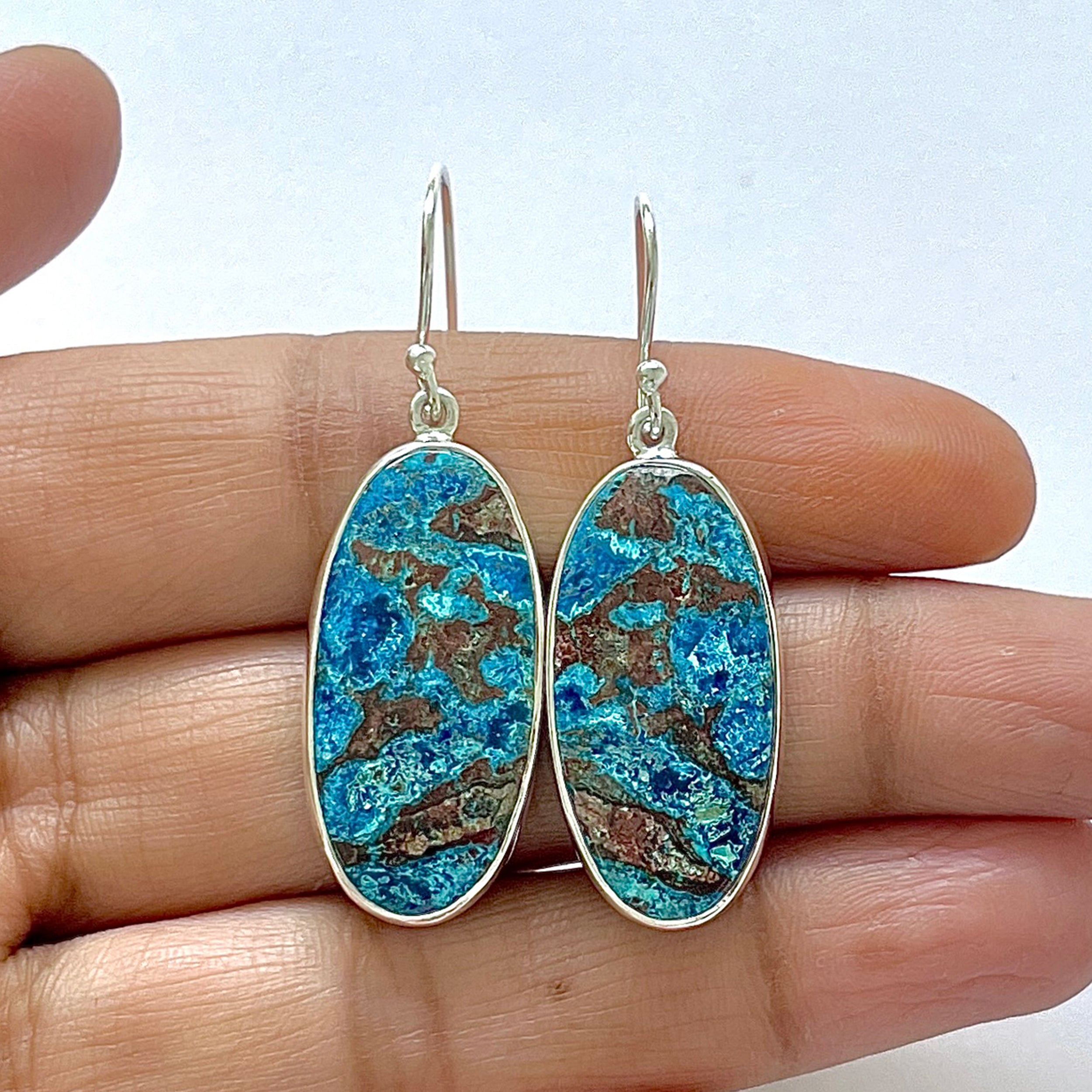 Shattuckite Earring-(STK-3-10)