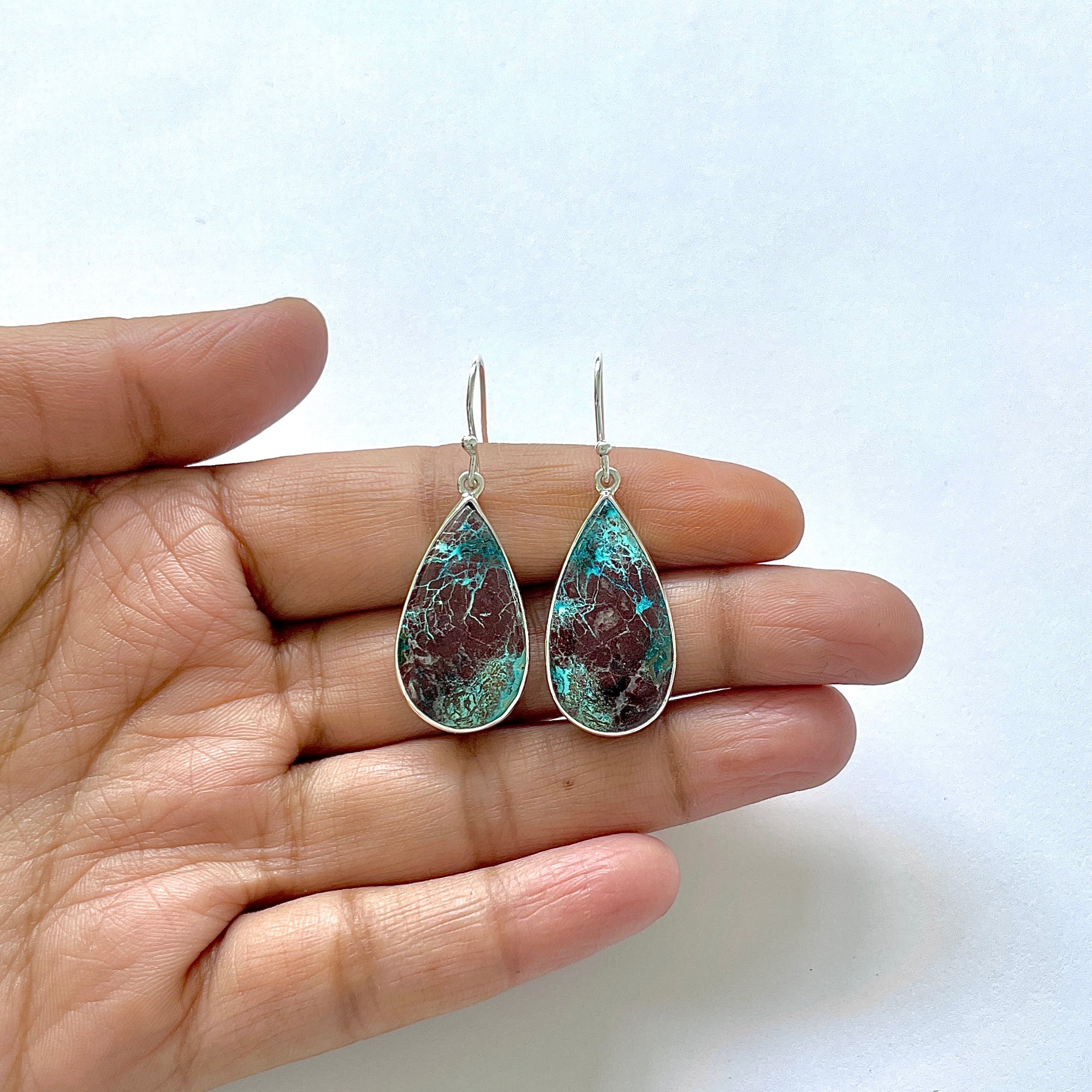 Shattuckite Earring-(STK-3-11)