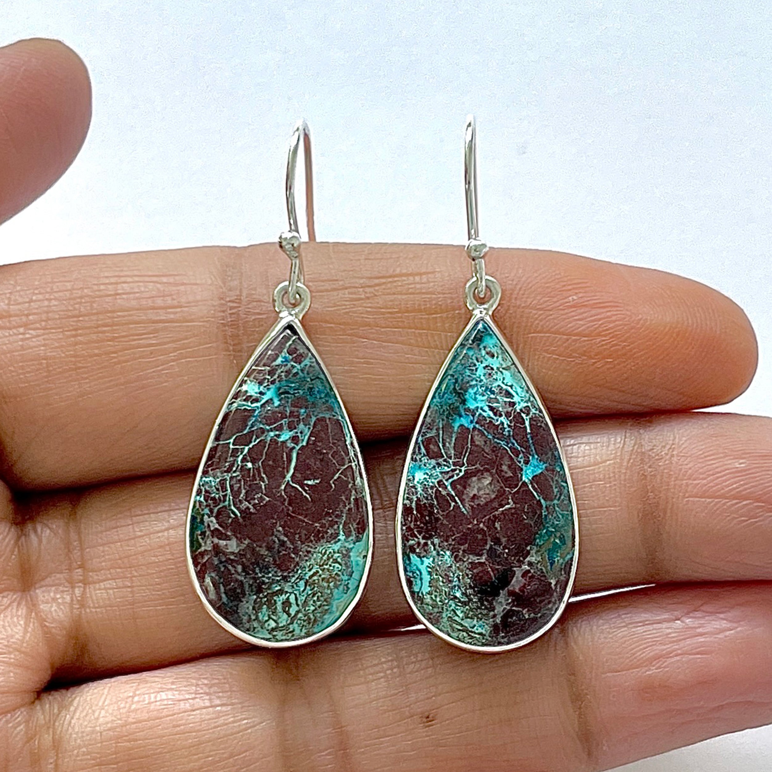 Shattuckite Earring-(STK-3-11)