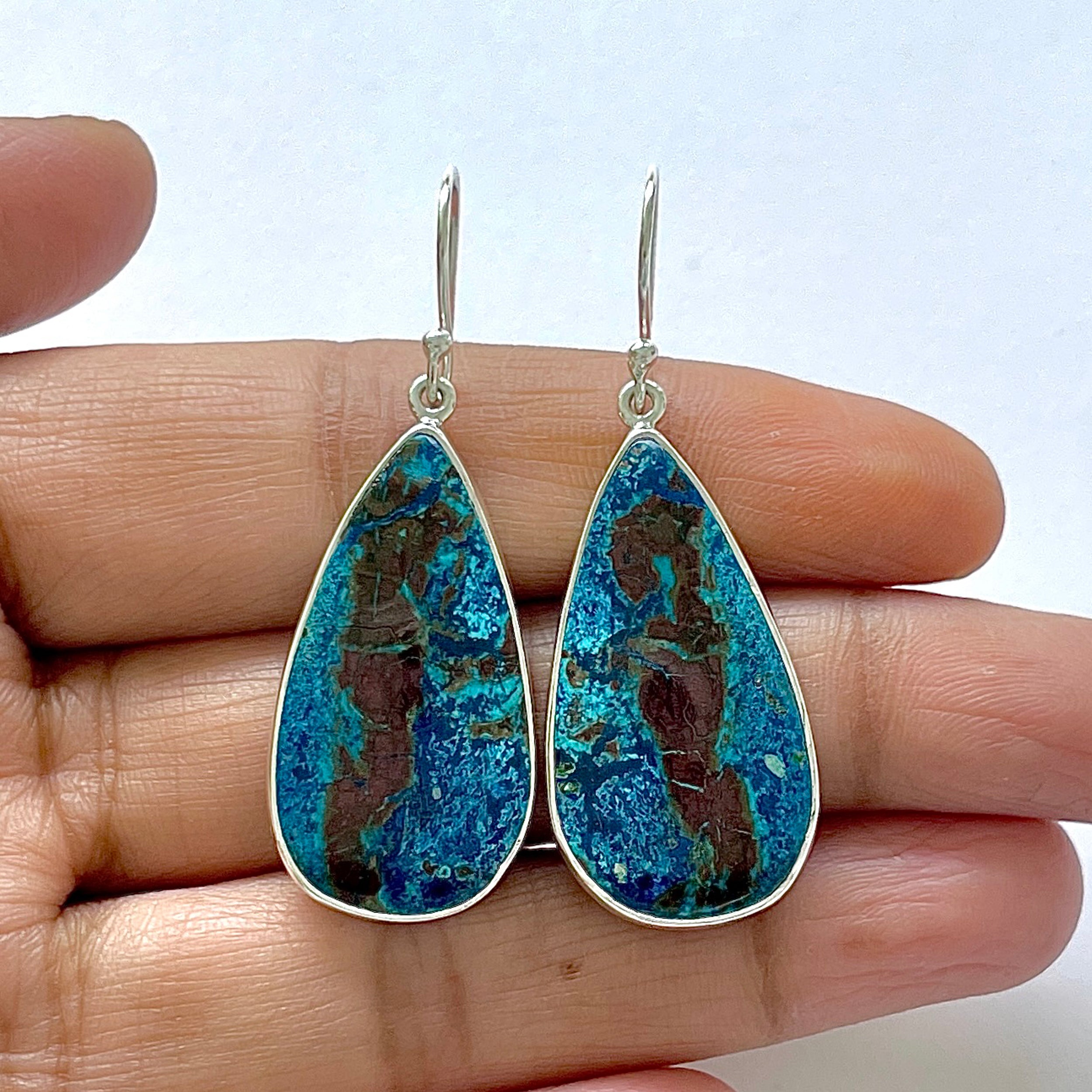 Shattuckite Earring-(STK-3-12)