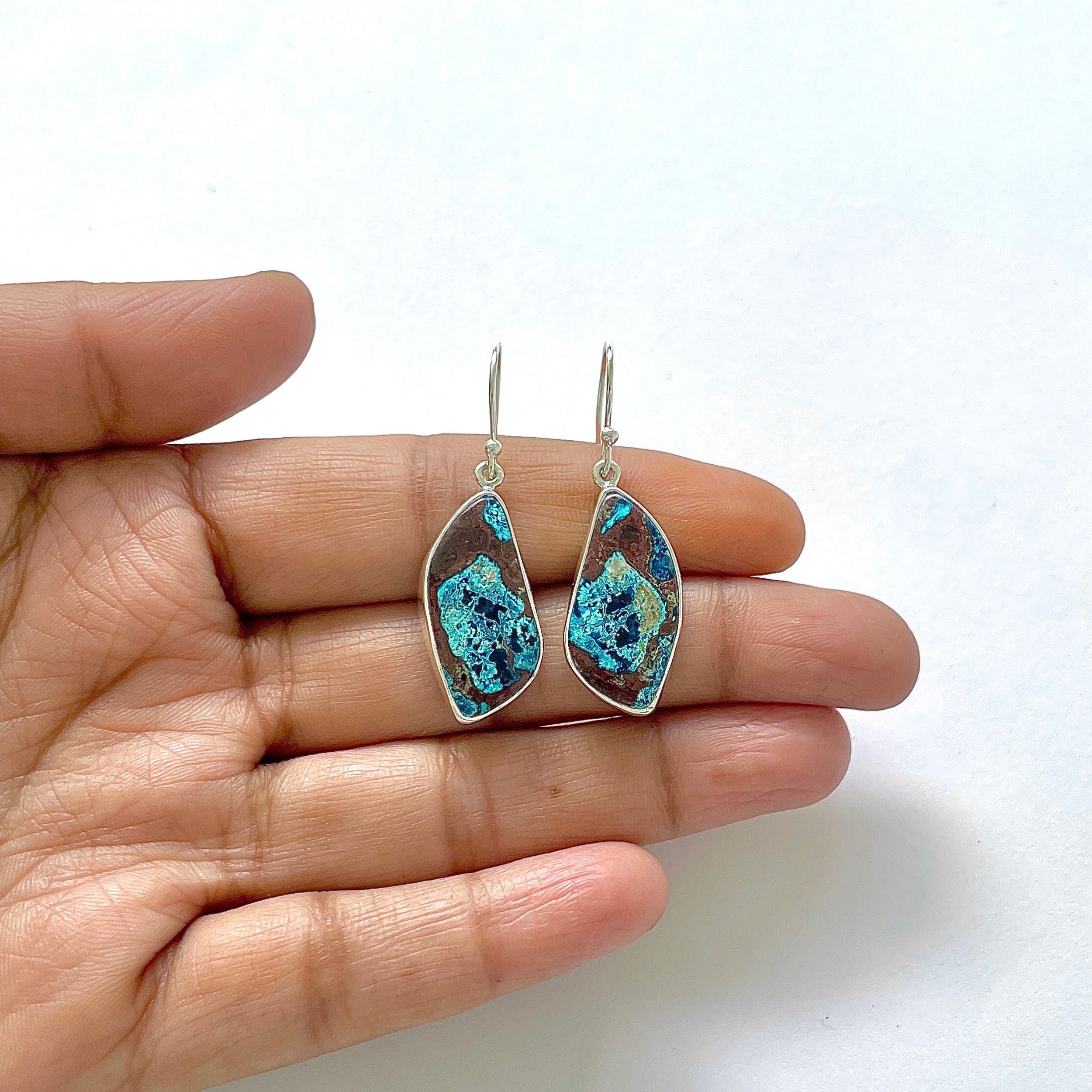 Shattuckite Earring-(STK-3-13)
