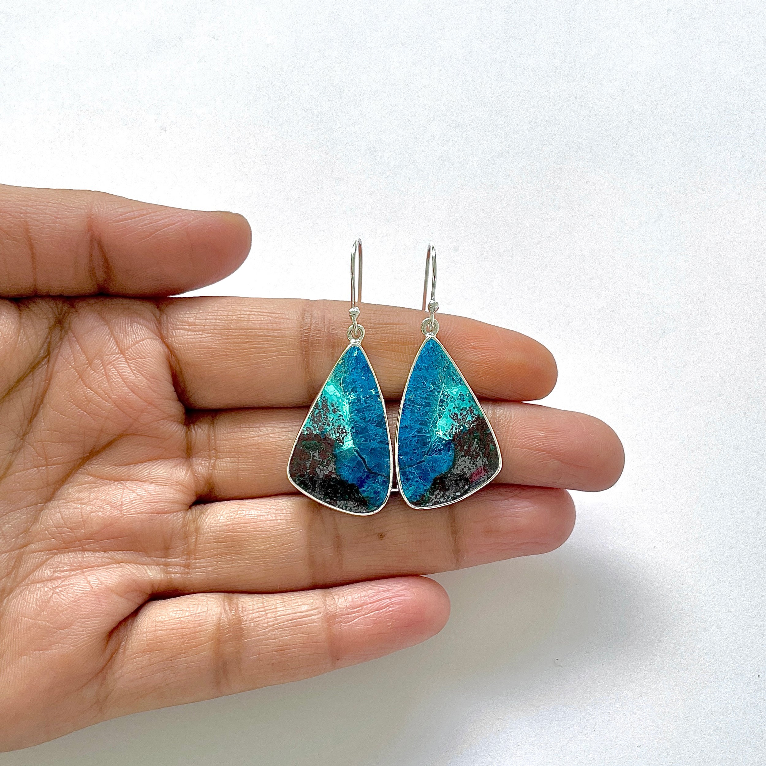 Shattuckite Earring-(STK-3-15)