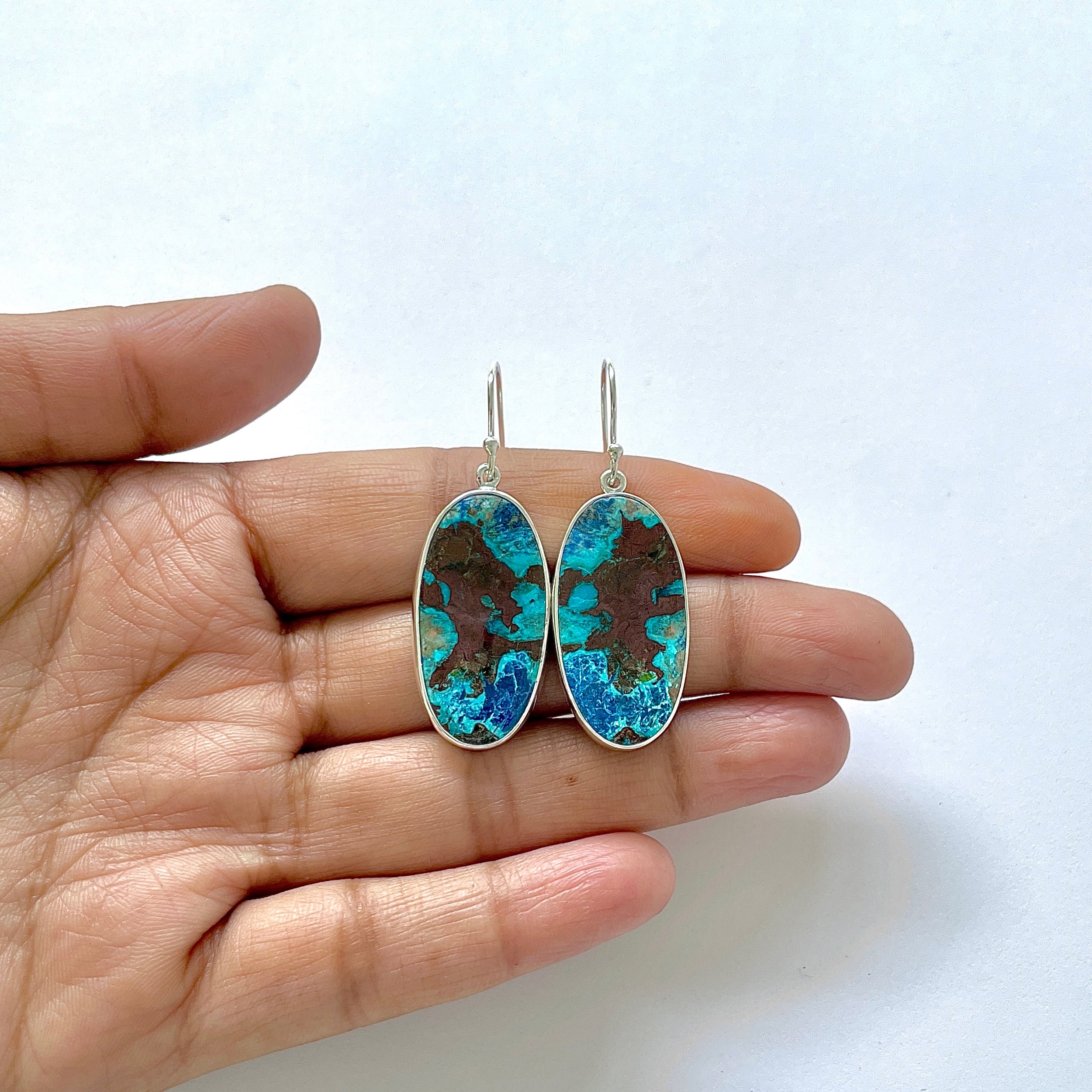 Shattuckite Earring-(STK-3-16)