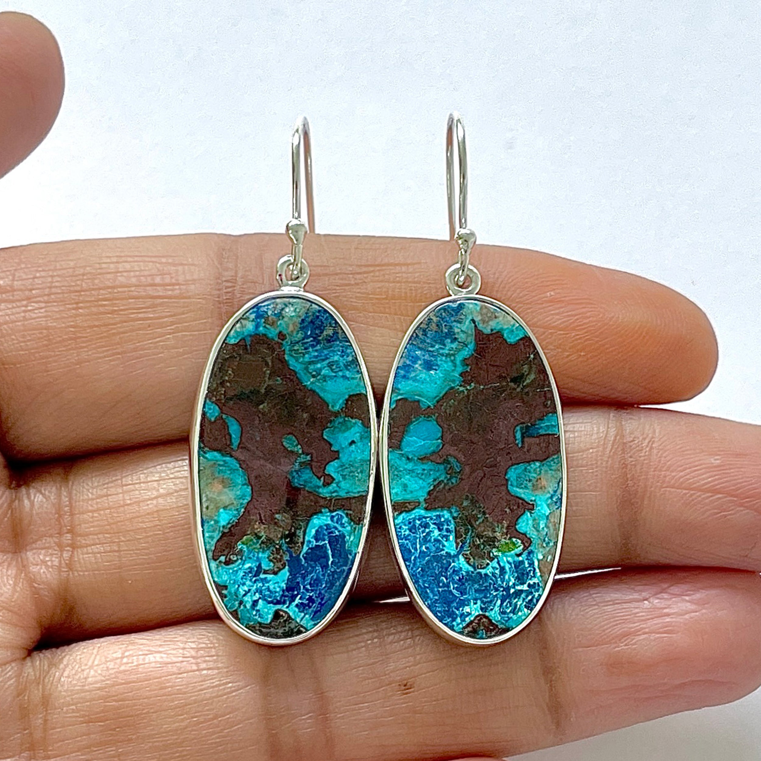 Shattuckite Earring-(STK-3-16)